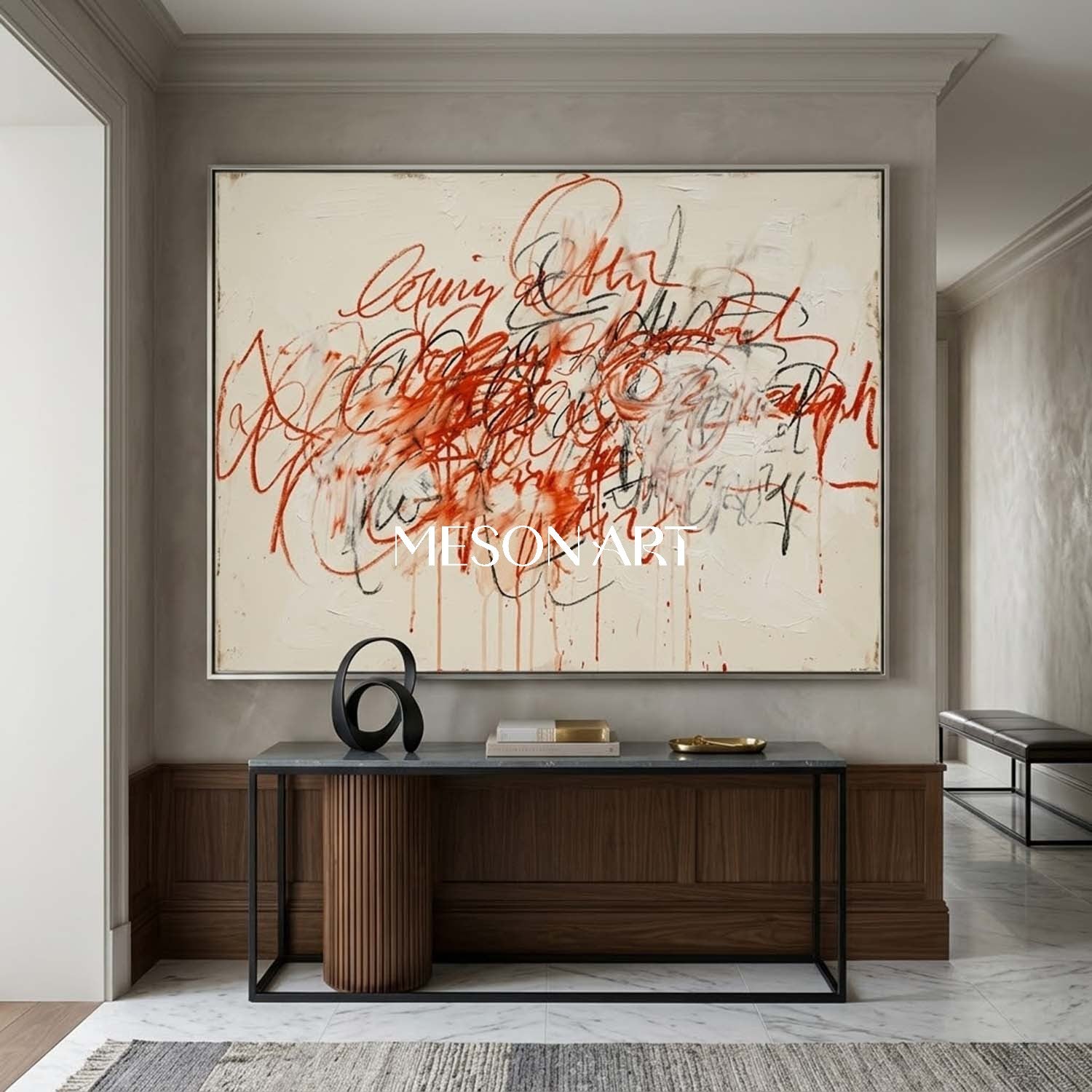 Original Terracotta Abstract Painting Large Textured Art Living Room