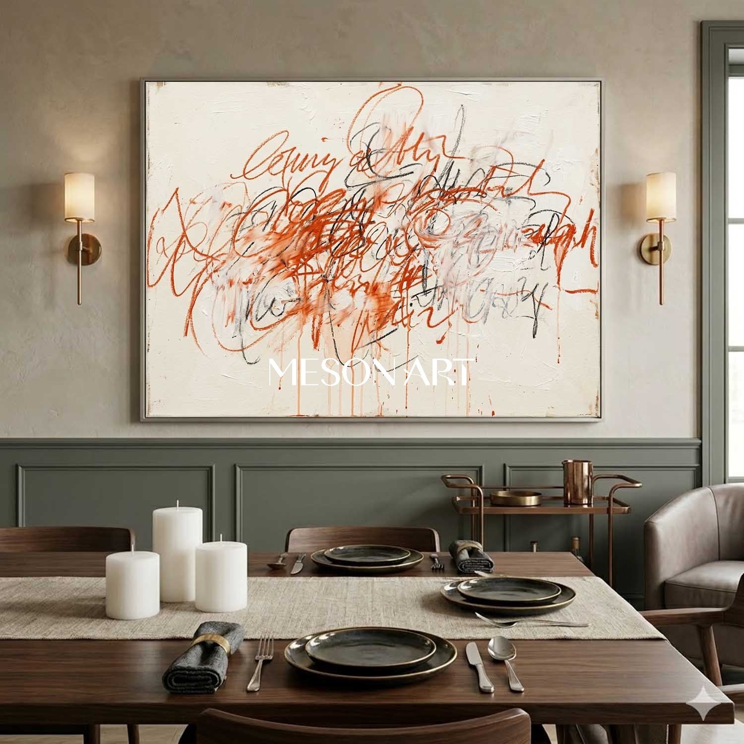 Original Terracotta Abstract Painting Large Textured Art Living Room