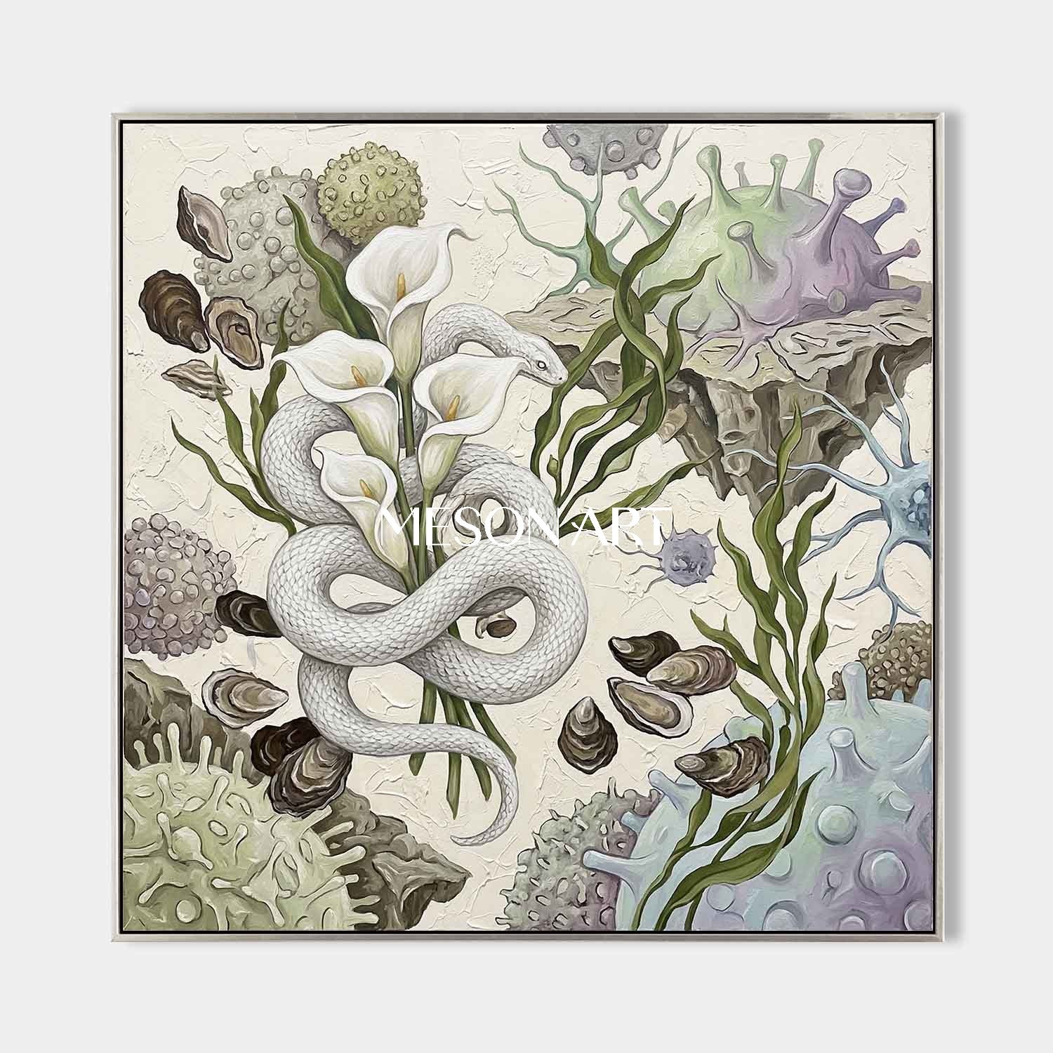 Custom White Biological Surrealism Fine Art Serene Calla Lily Decor