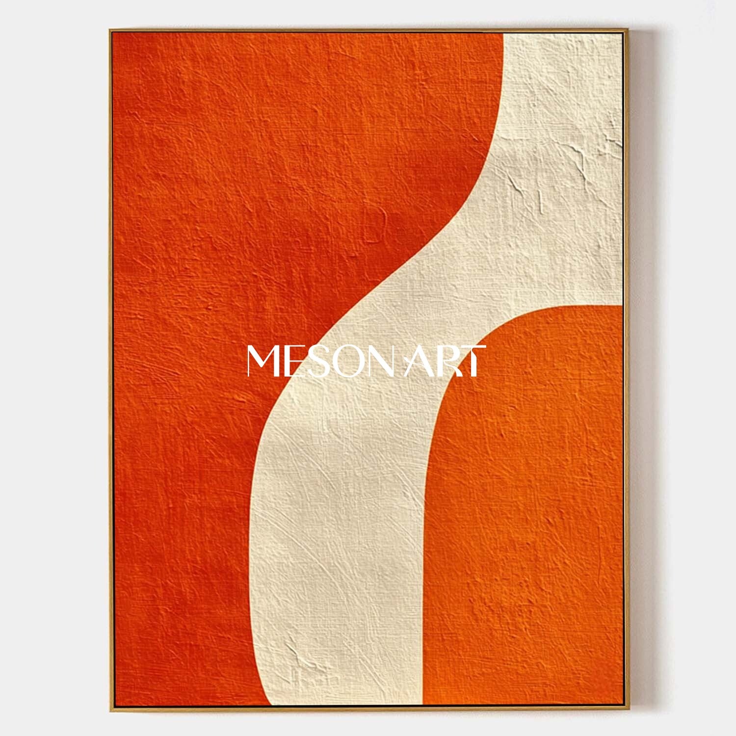 Contemporary Art Modern Wall Decor Abstract Orange Minimalist Canvas for Living Room