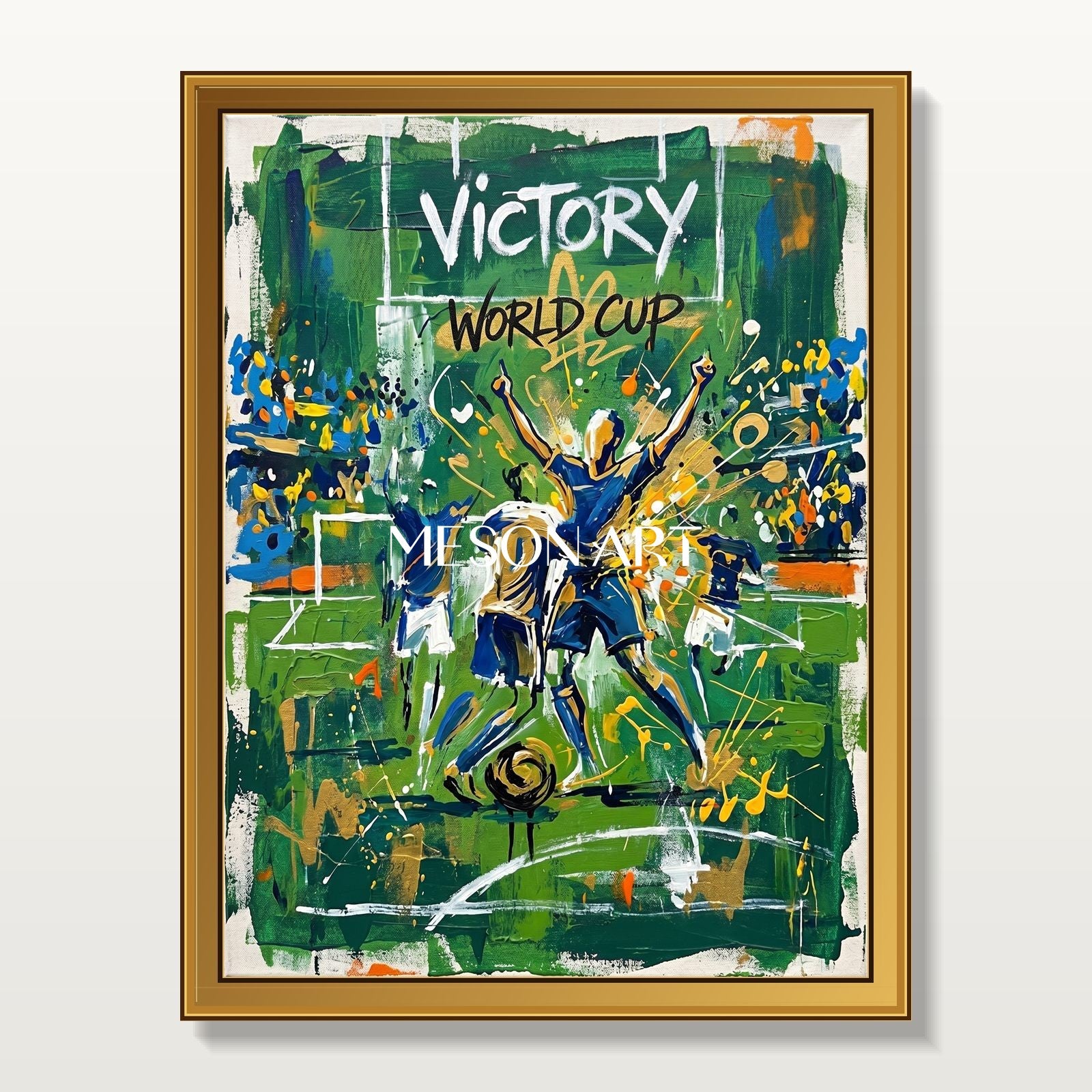 World Cup Victory Painting Modern Sports Wall Art For Living Room And Home Office Decor