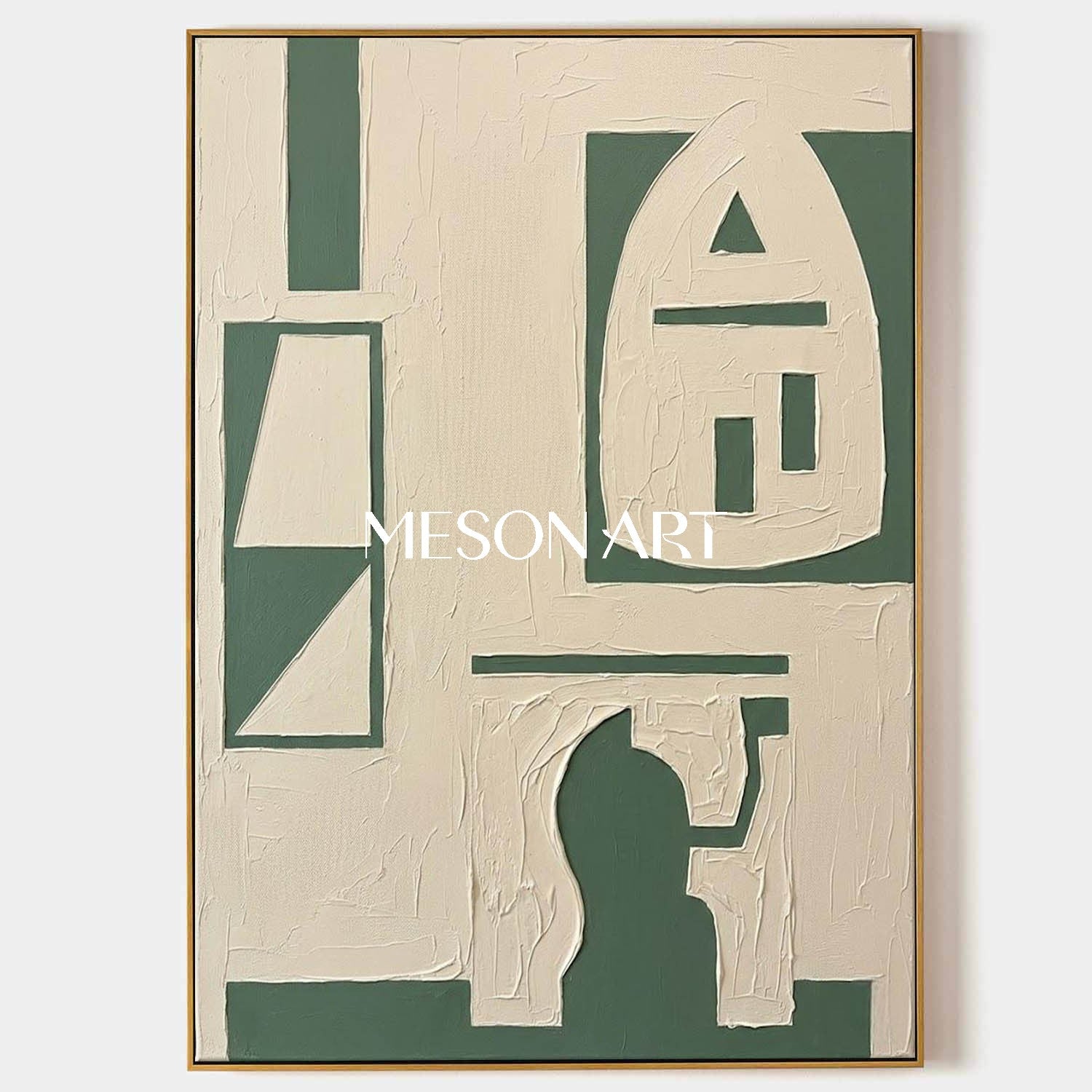 Contemporary Neutral Home Design Art Large Framed Japandi Living Room Piece