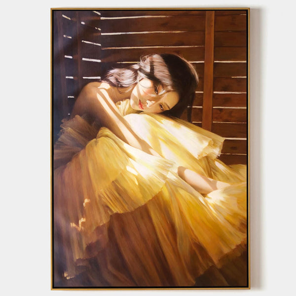 Large Realistic Beauty Portrait Art Canvas Hyperrealism Chinese Woman Oil Painting Portrait Art Gift for Sale
