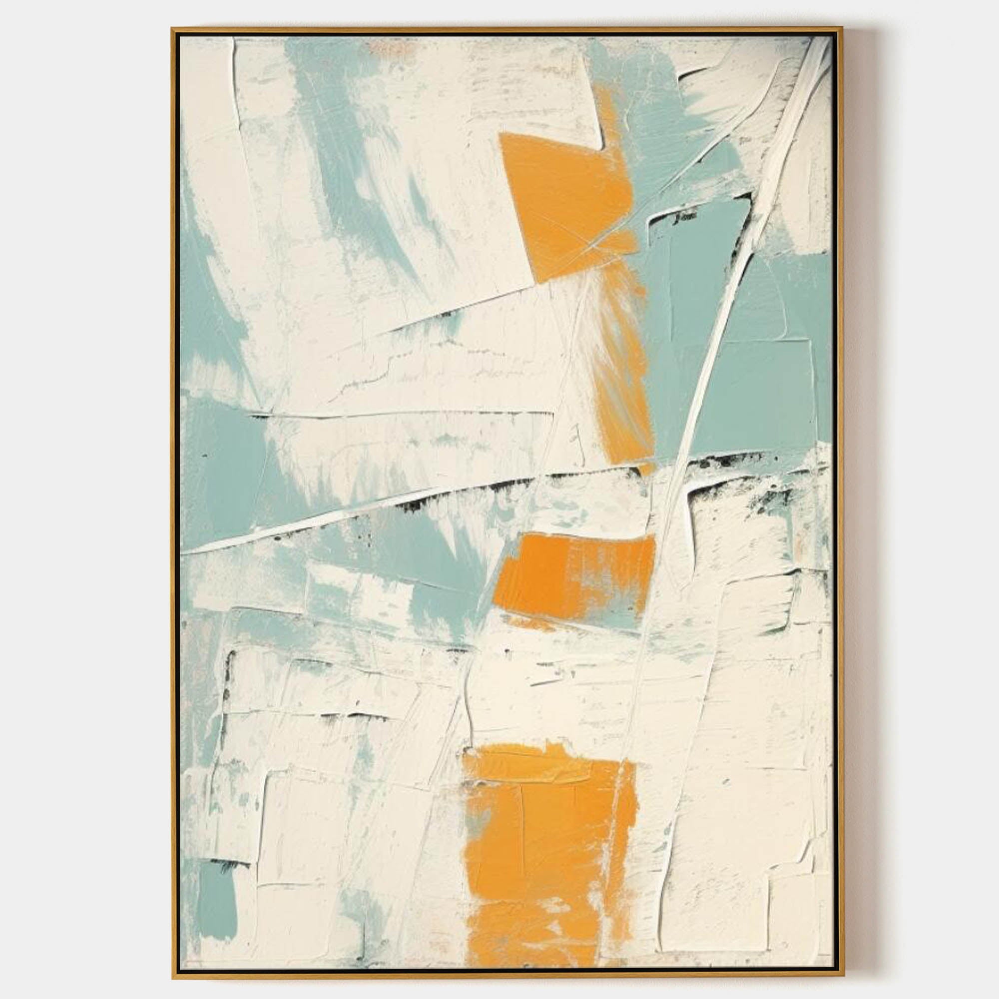 Gray and Blue Minimalist Wall Art Gray and Blue Texture Painting Living Room Minimalist Wall Decor