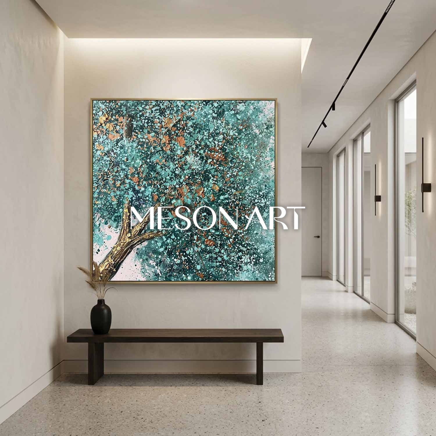 Contemporary Cubist Abstract Painting With Geometric Shapes And Neutral Tones For Modern Home Decor