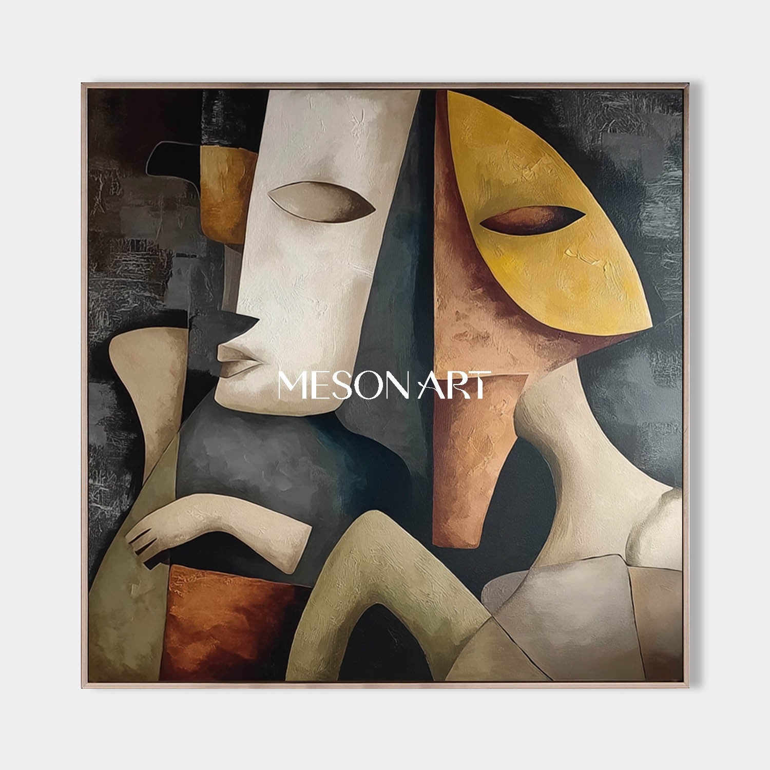 Abstract Picasso Art Geometric Figure Painting Large Square Canvas