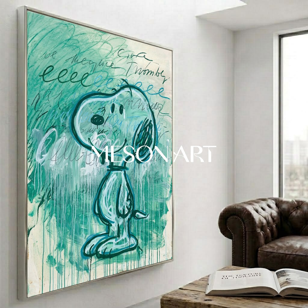 Large Abstract Textured Cartoon Fine Art One of a Kind Wall Decor