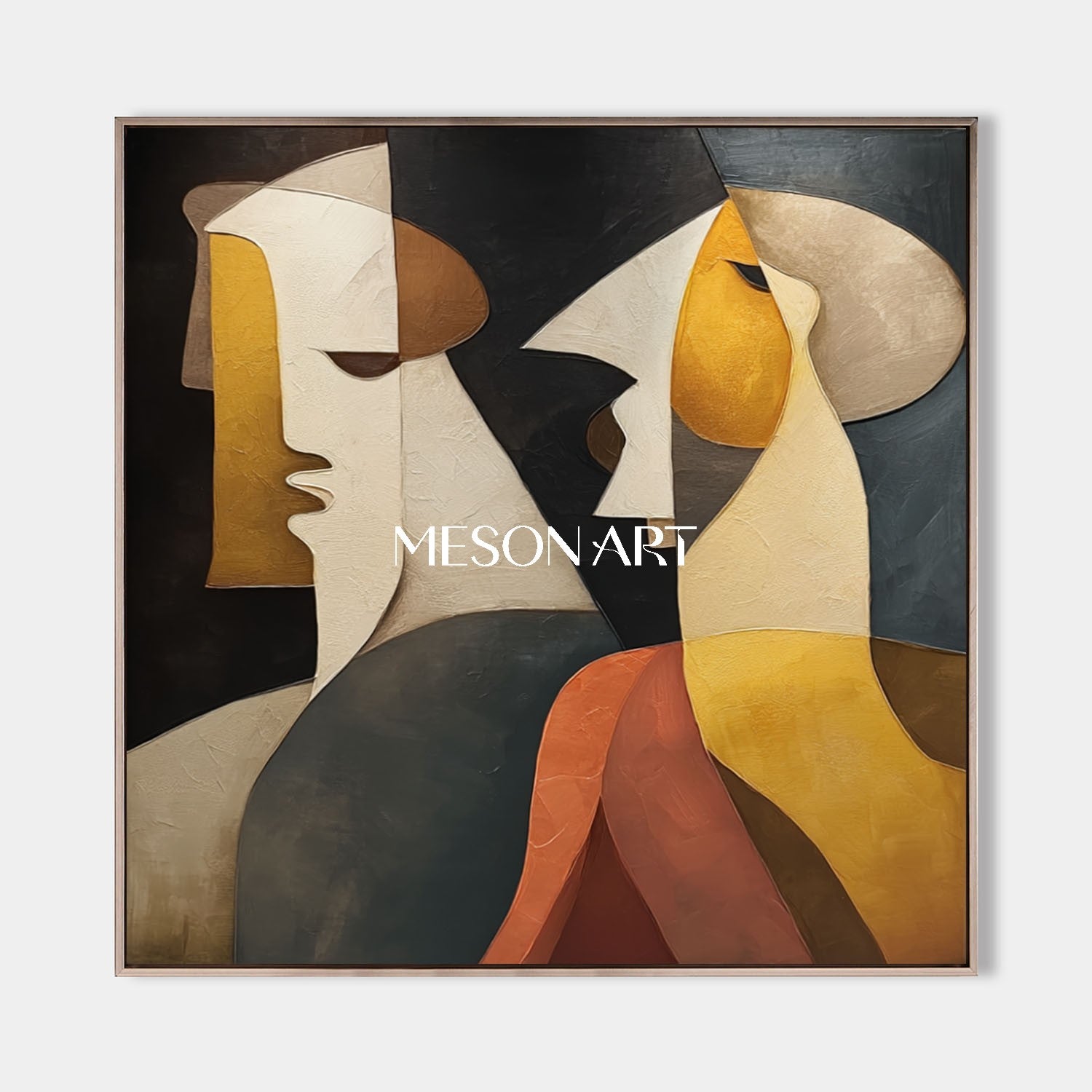 Buy Original Modern Abstract Black Gold Picasso Style Cubism Wall Art