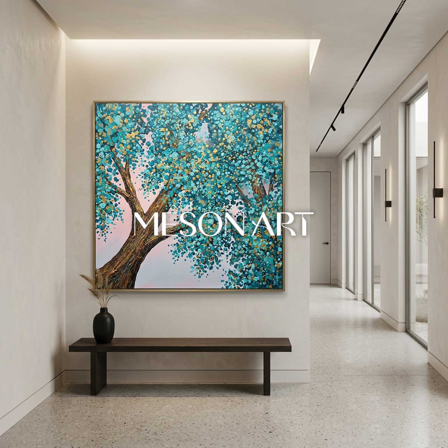 Contemporary Cubist Abstract Painting With Geometric Shapes And Neutral Tones For Modern Home Decor