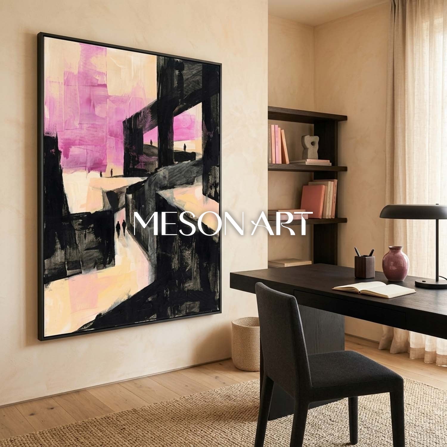 Colorful Pop Art Painting With Geometric Shapes For Modern Living Room Decor