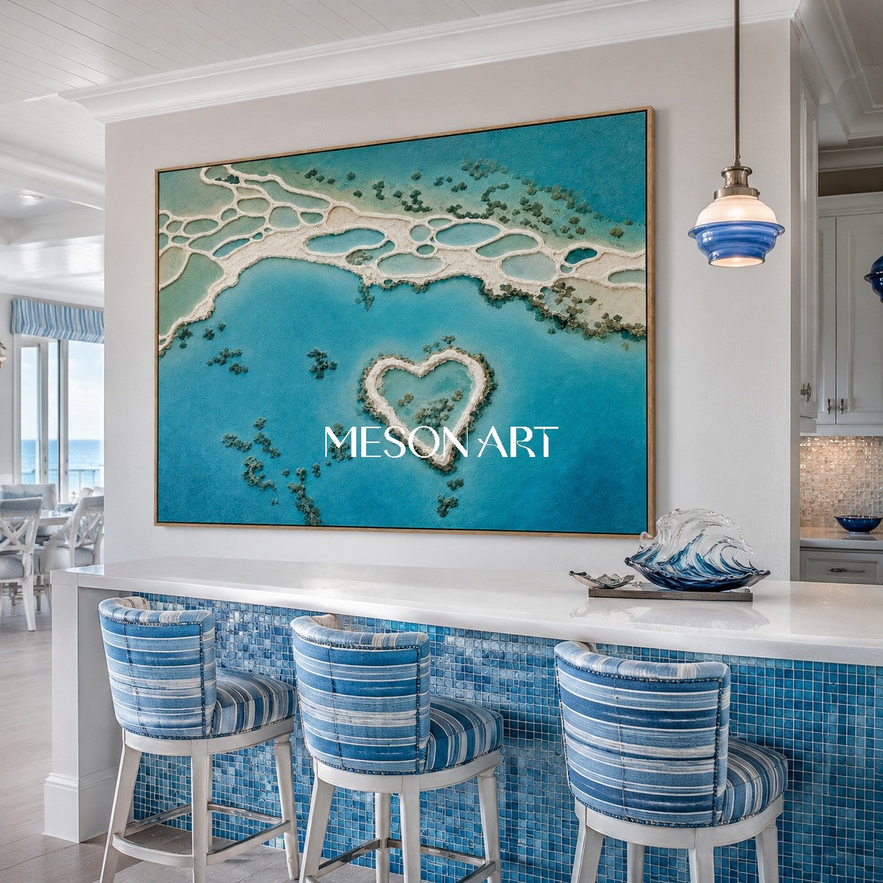 Turquoise Heart Lagoon Art For Coastal Living Rooms And Bedrooms With Spa Like Calm