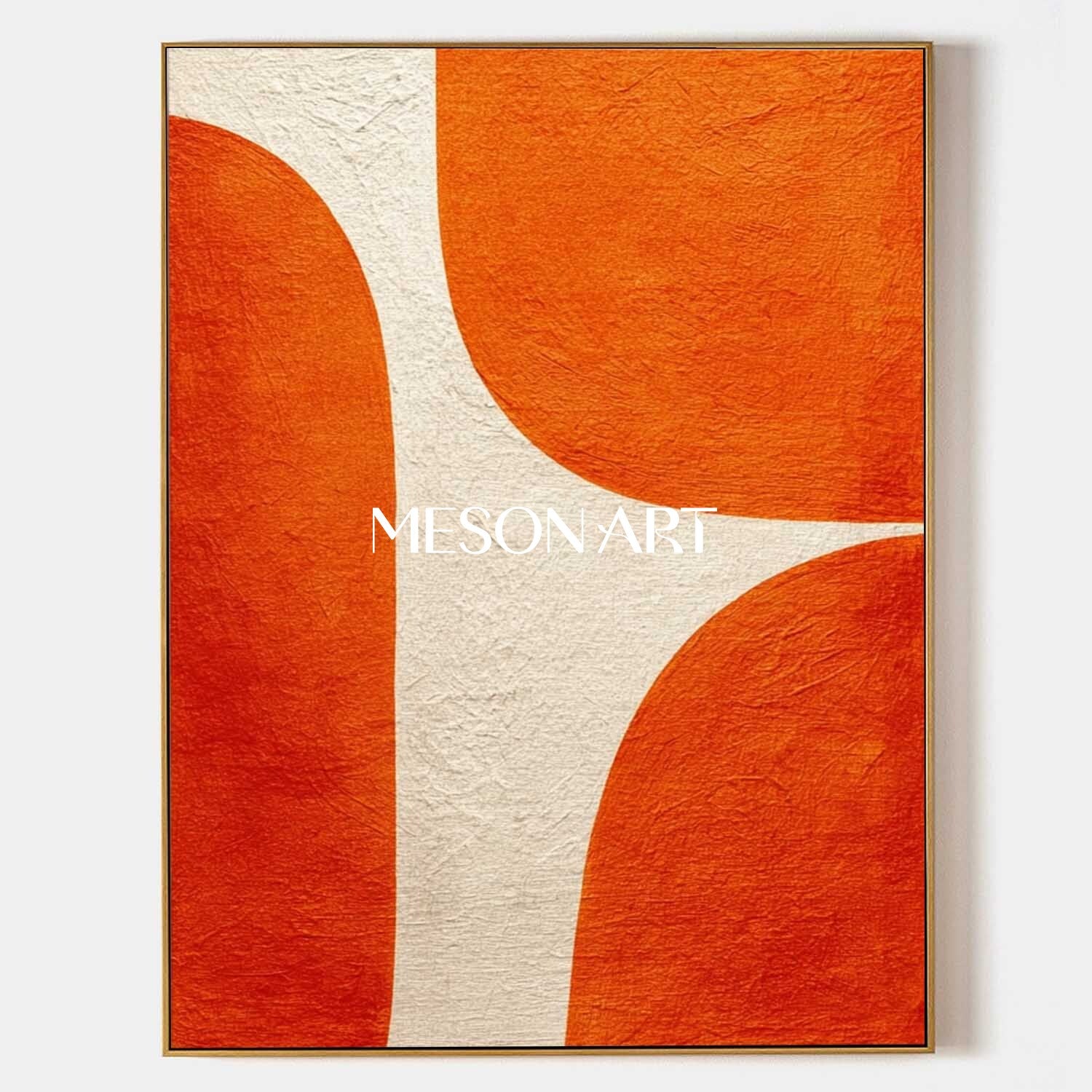 Abstract Textured Wall Art Modern Minimalist Orange Geometric Decor