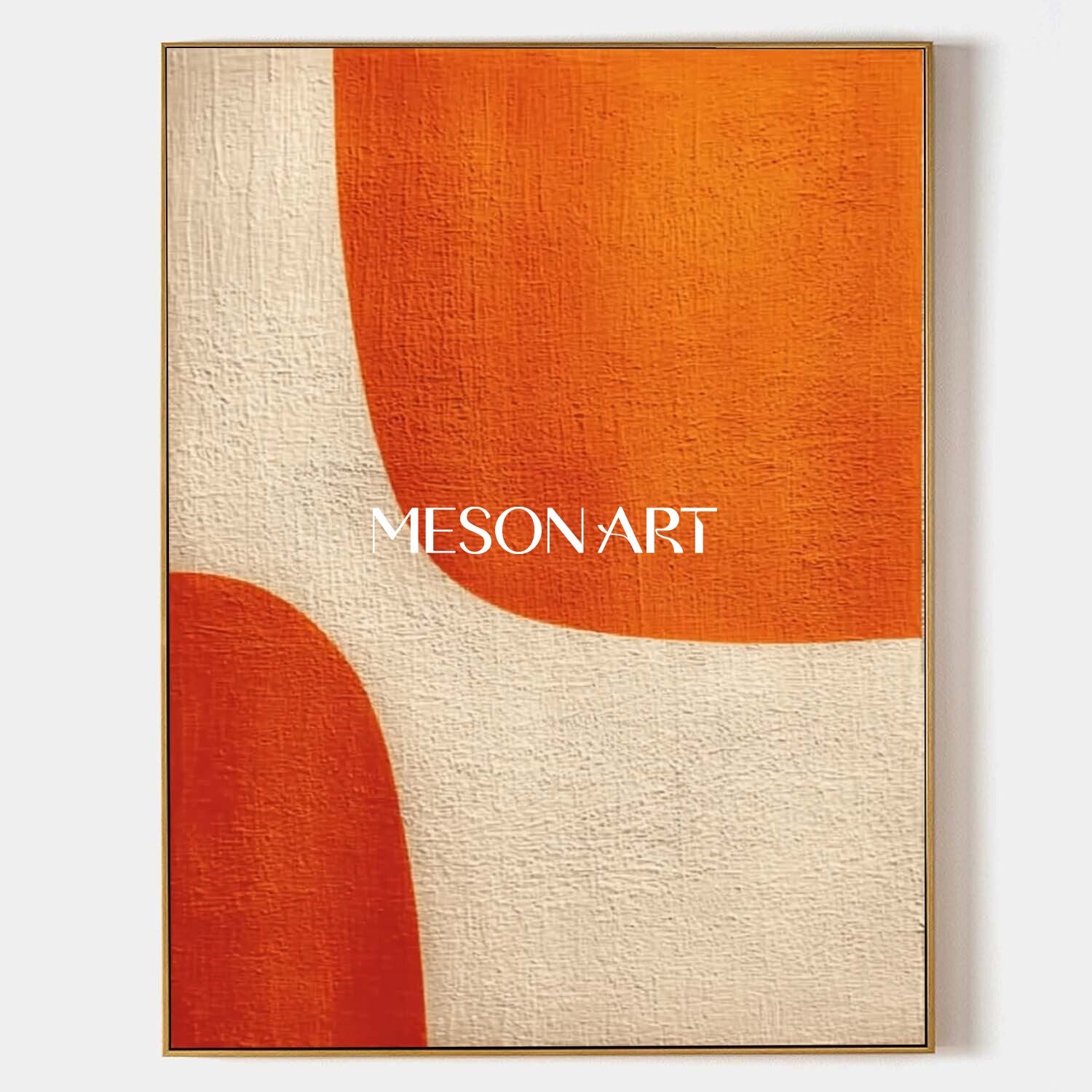 Contemporary Abstract Canvas Minimalist Orange Wall Art for Home