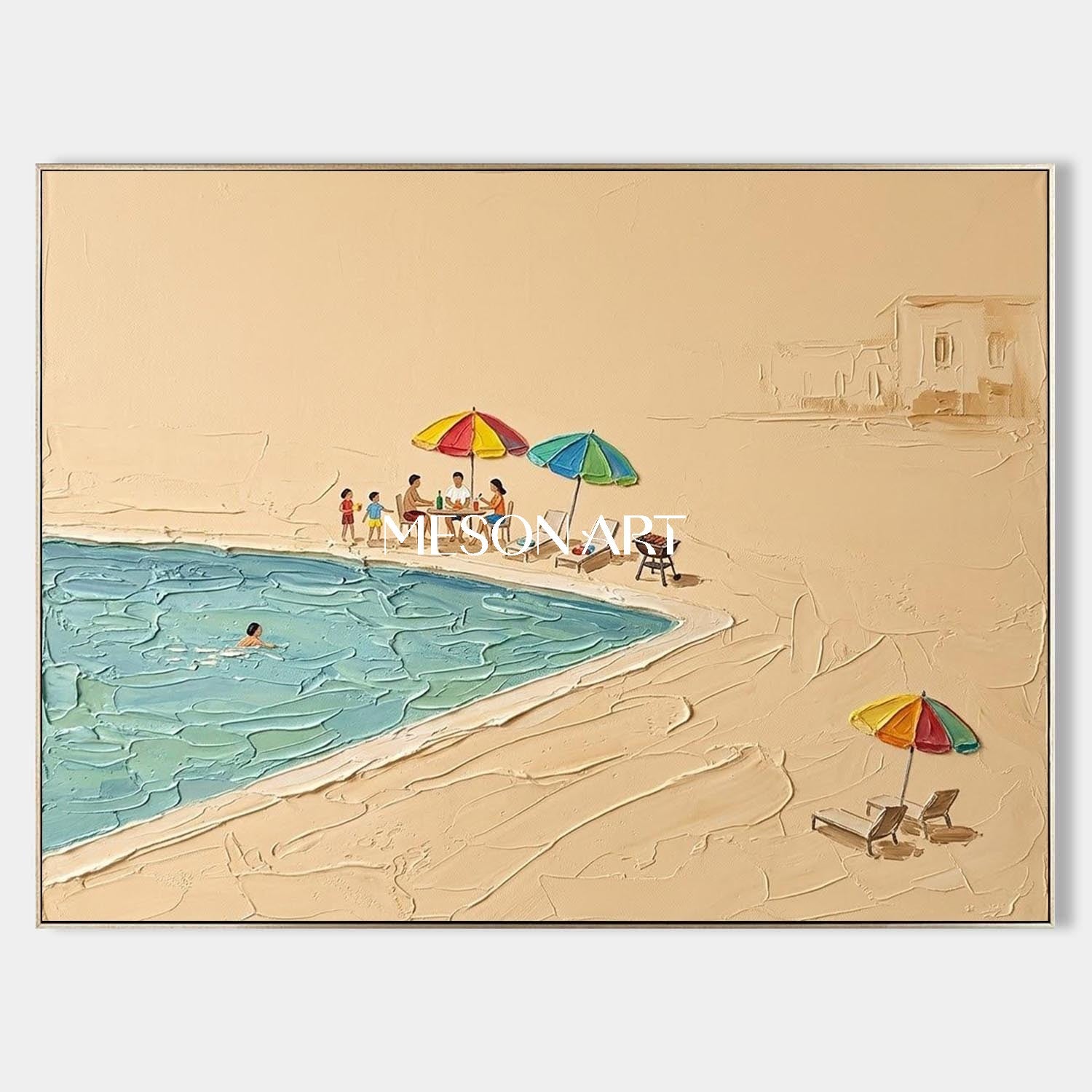 Large Canvas Art Beach Themed Art Desert Coastal Village Art Gallery Quality Decor Art