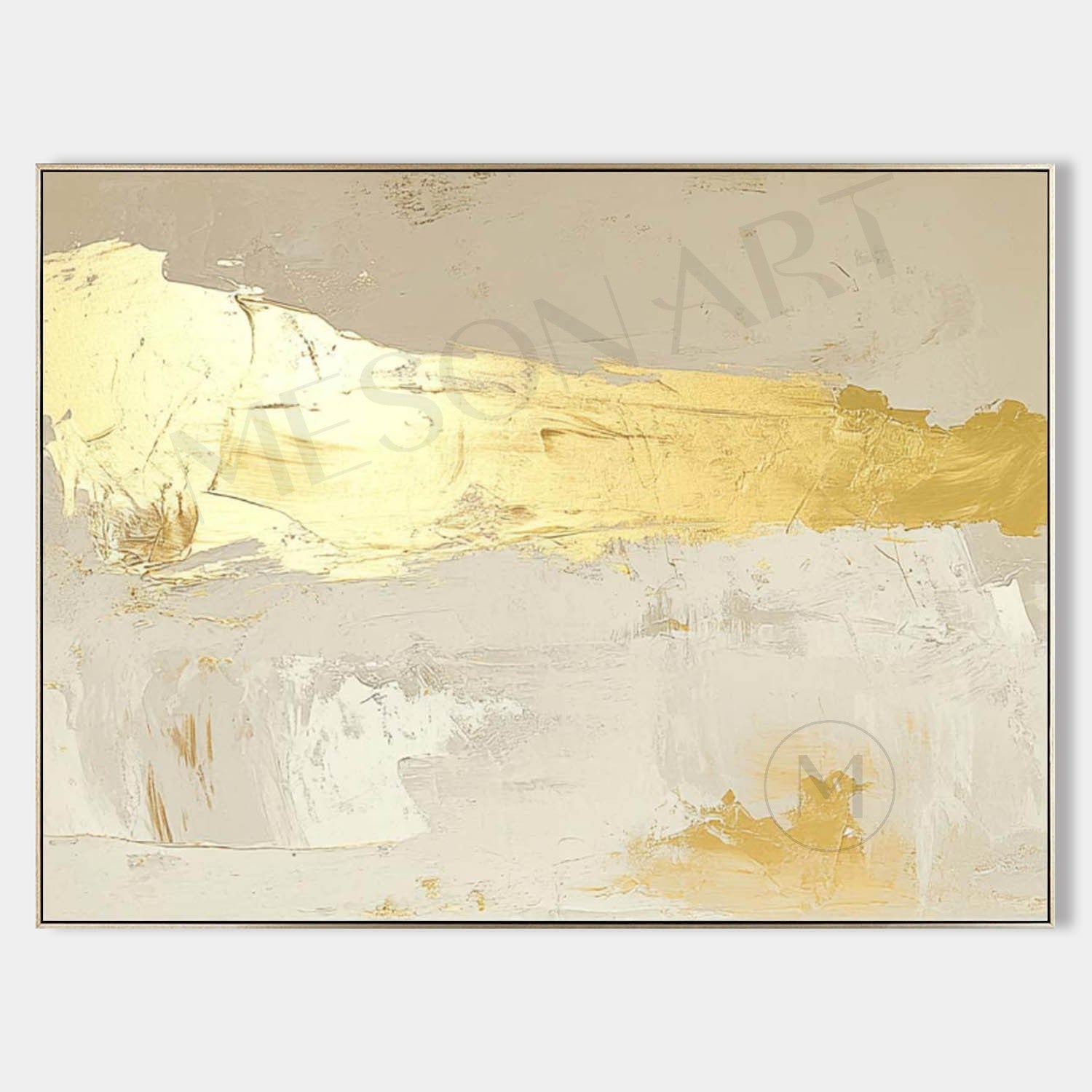 Large Beige And Gold Abstract Canvas Painting Beige And Gold Abstract Texture Wall Art