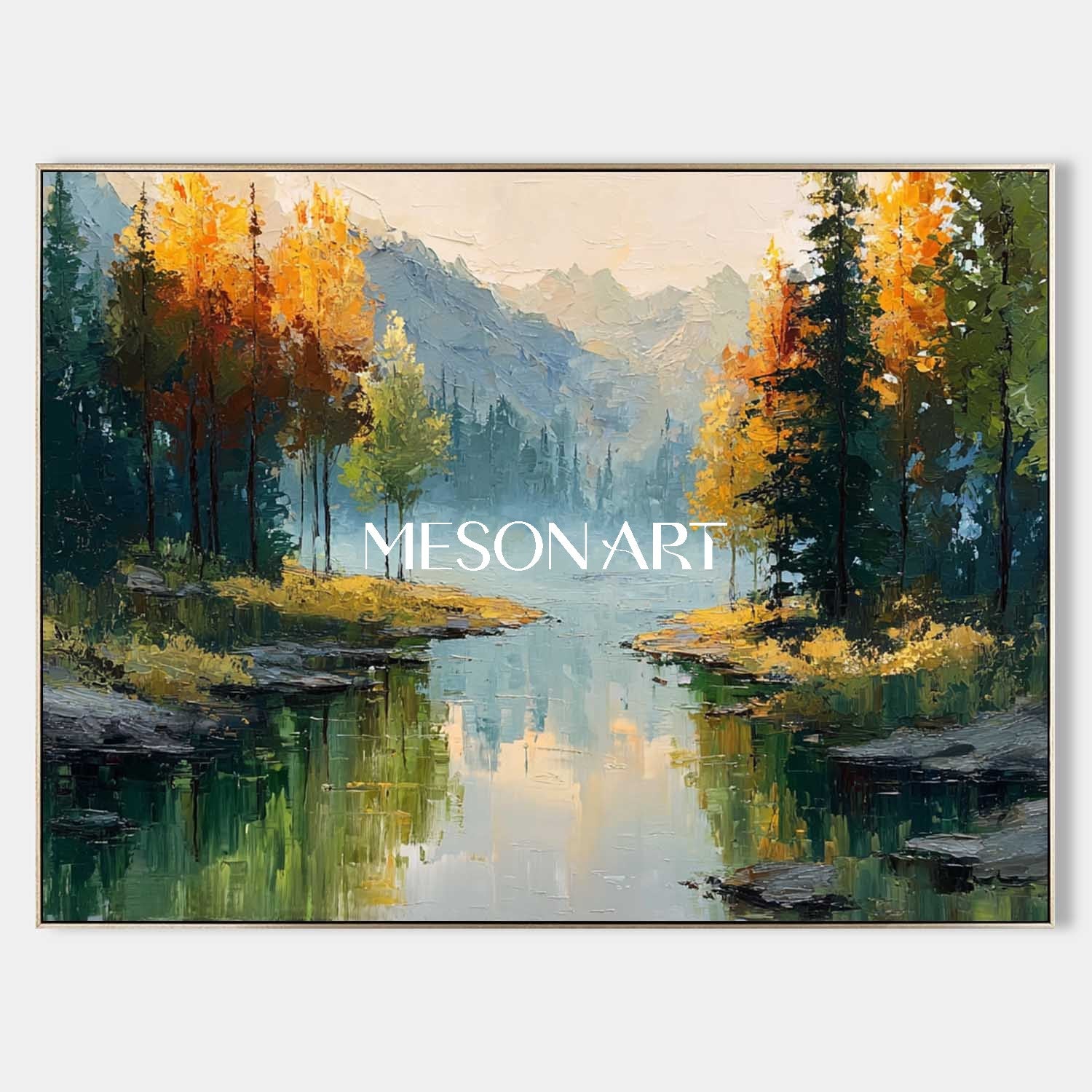 Autumn Wall Art Large Canvas Painting for Cozy Living Rooms Fall Decor