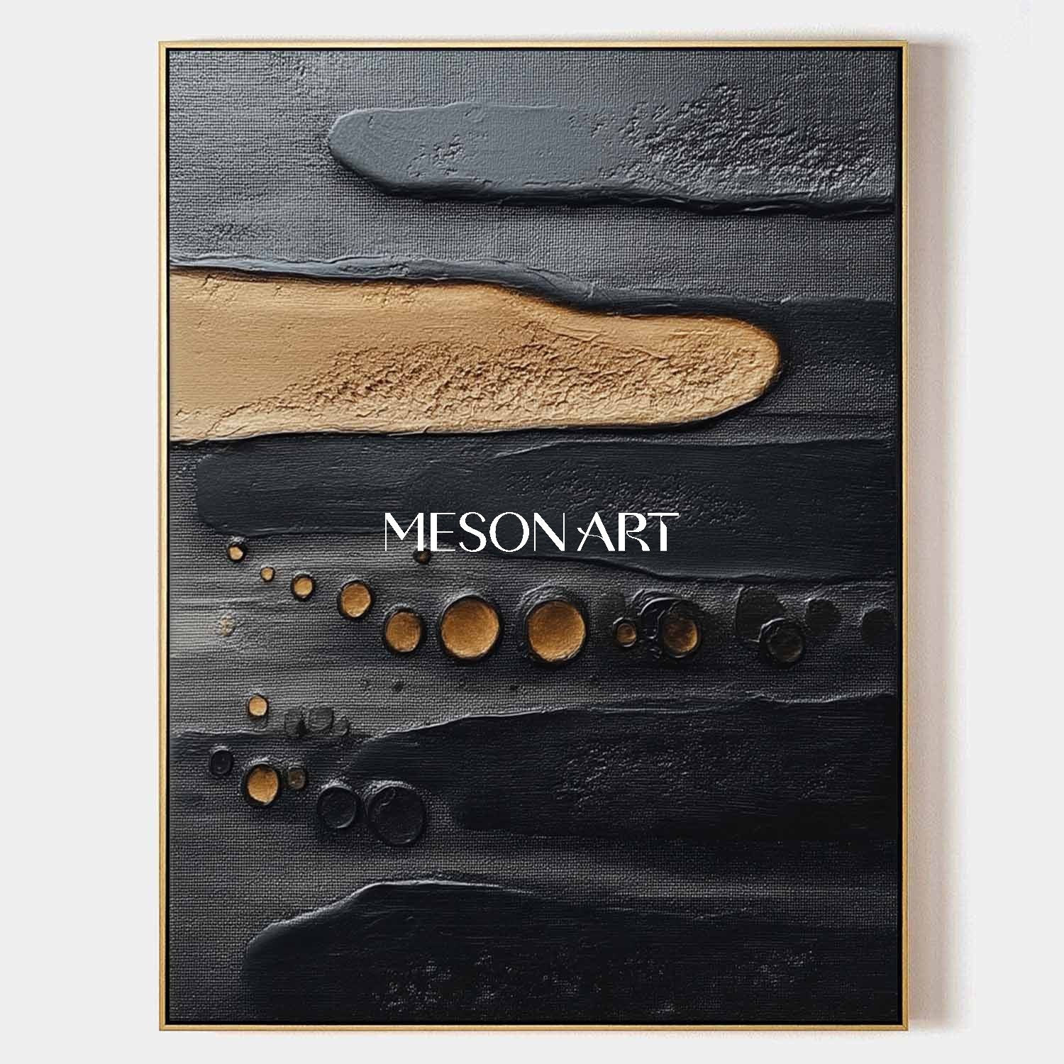 Order Modern Black and Gold Minimalist Art Contemporary Living Room