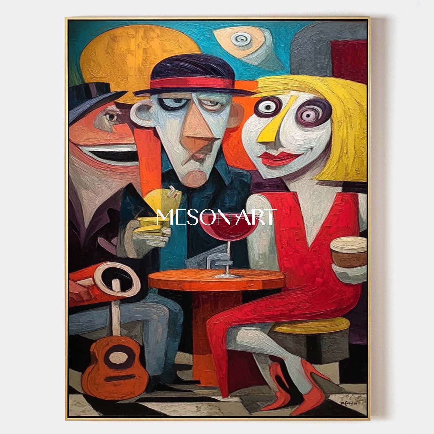 Buy Large Playful Pop Art Abstract Art with Figures for Modern On Sale