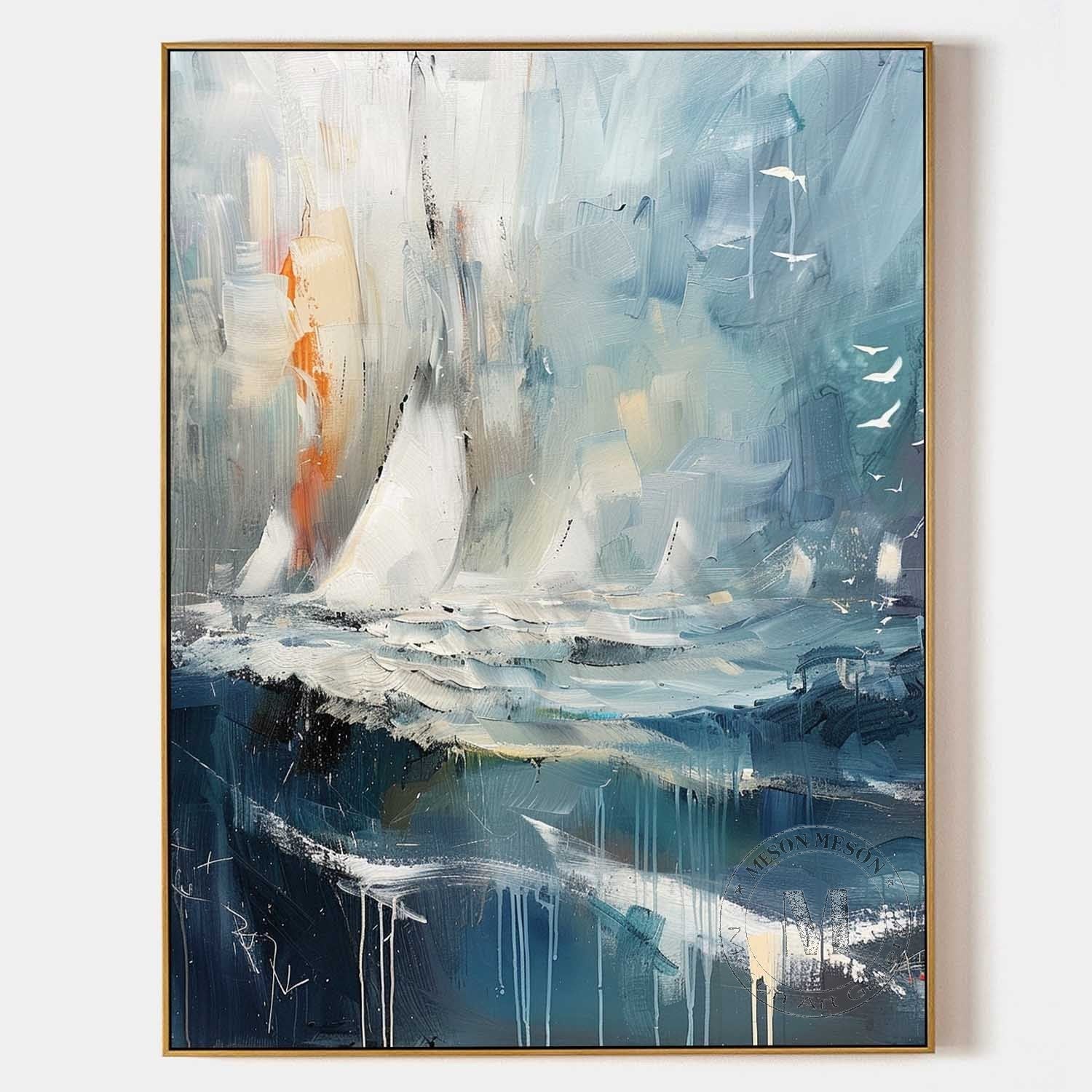 Sailing boats on the sea canvas art for sale Sailing boats on the sea landscape wall art decoration