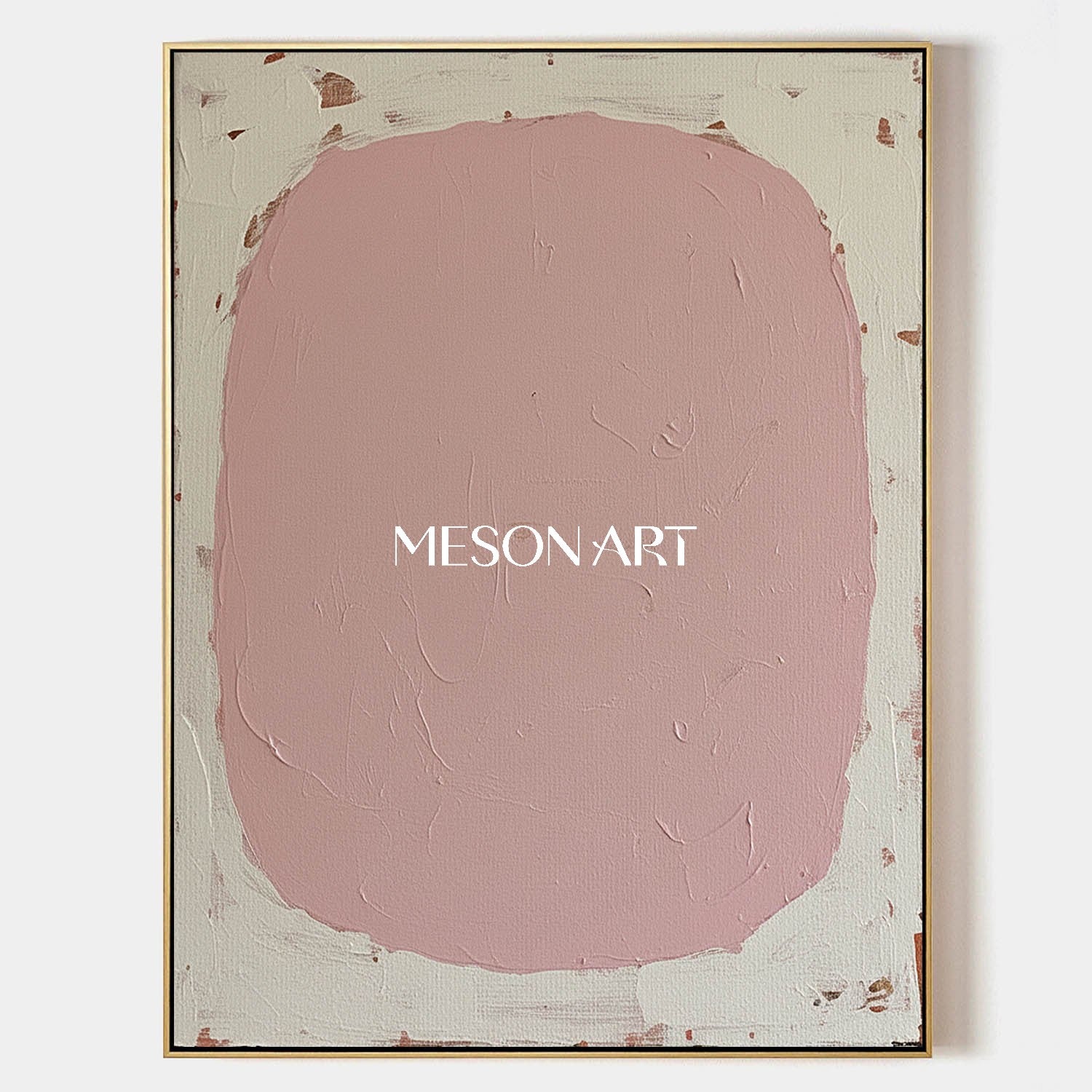 Blush Abstract Geometric Framed Canvas Oversized Bedroom Wall Art Decor