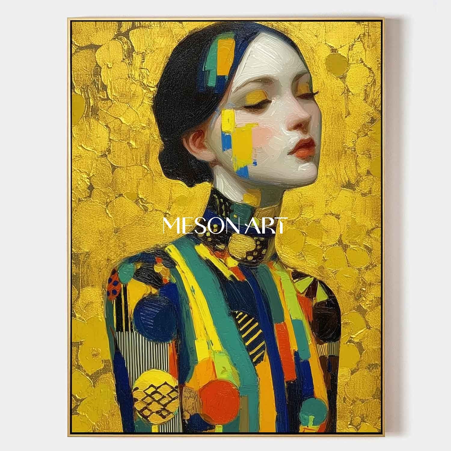 Klimt Gold Neo-Deco Contemporary Oil Painting Canvas Wall Art Decor