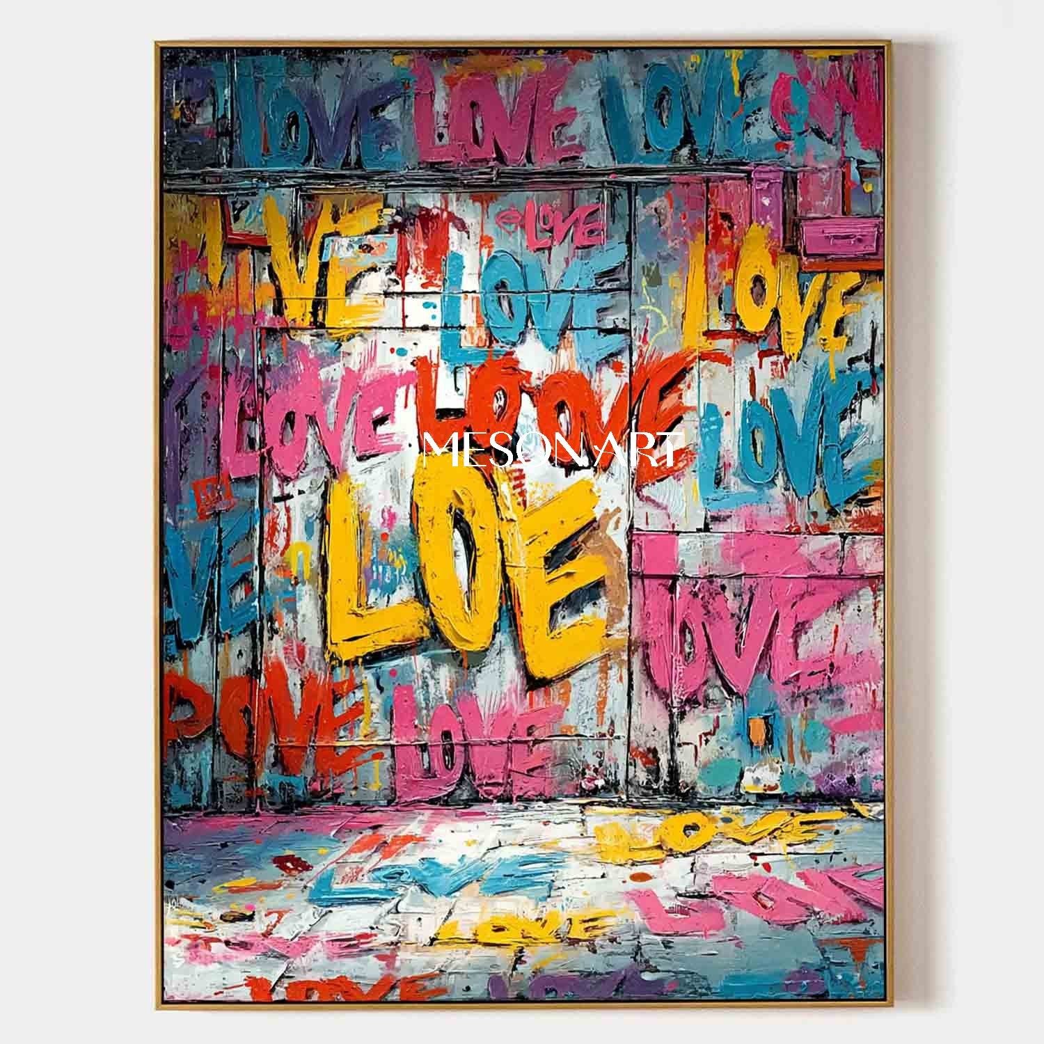 LOVE Graffiti Abstract Canvas Art New House Wall Decoration Ideas Valentine's Day LOVE Artwork Gift