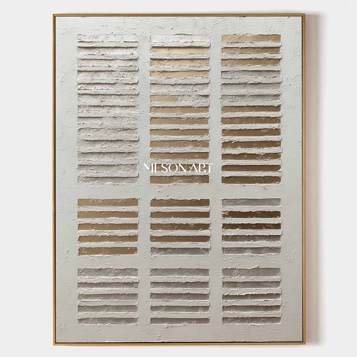 Interior design wall decor ideas Gold and white abstract texture canvas art for sale Wabi-sabi art