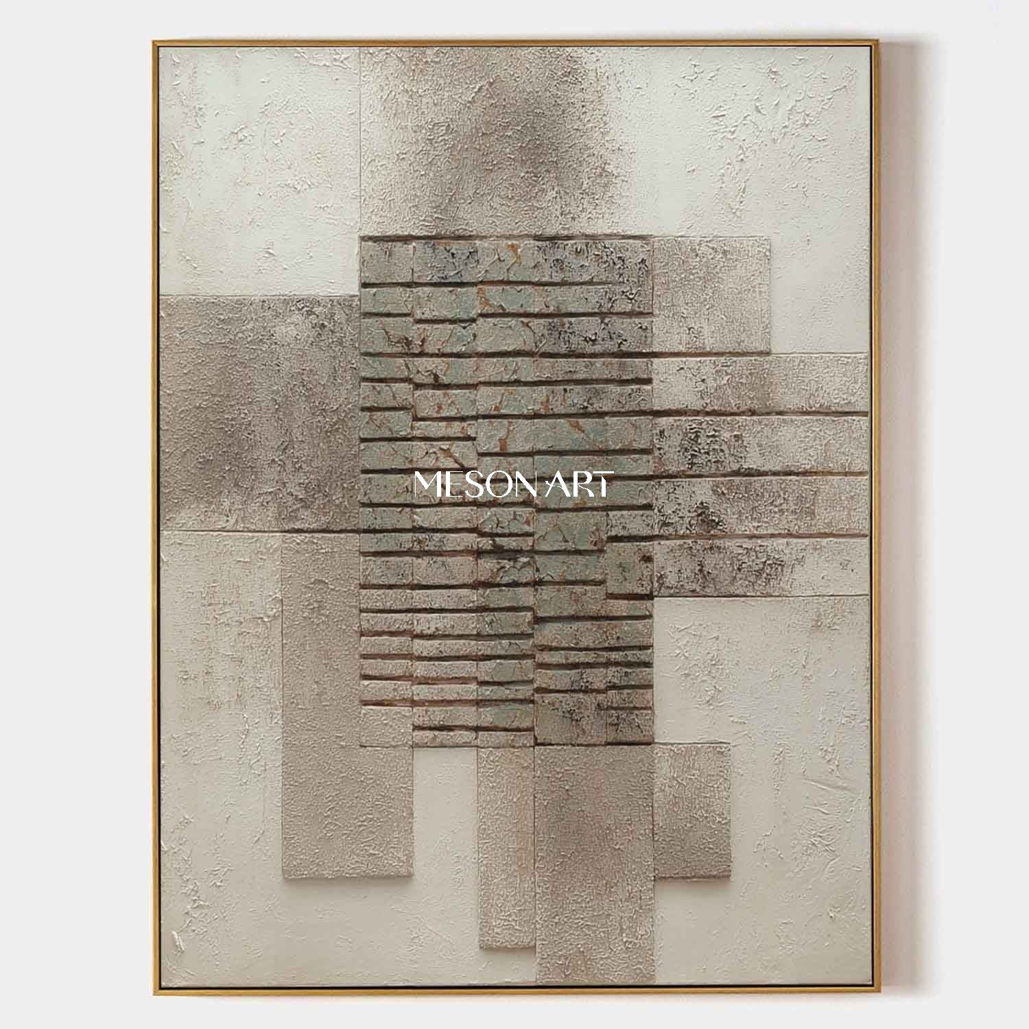 Wabi-sabi wall art decor Light earth tone abstract canvas art for sale Earth tone texture painting