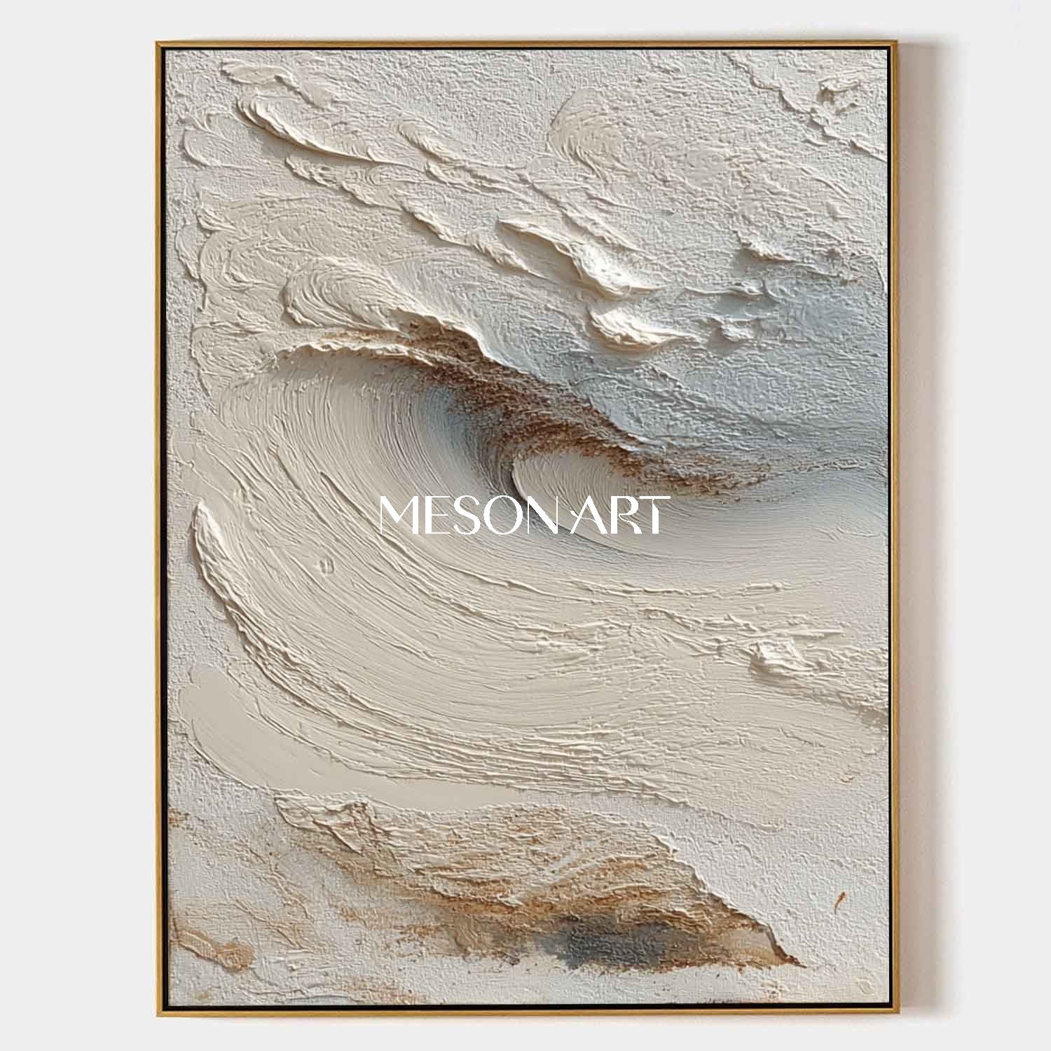 Fireplace Wall Decor Ideas Beige 3D Texture Painting Beige Abstract Canvas Wall Art