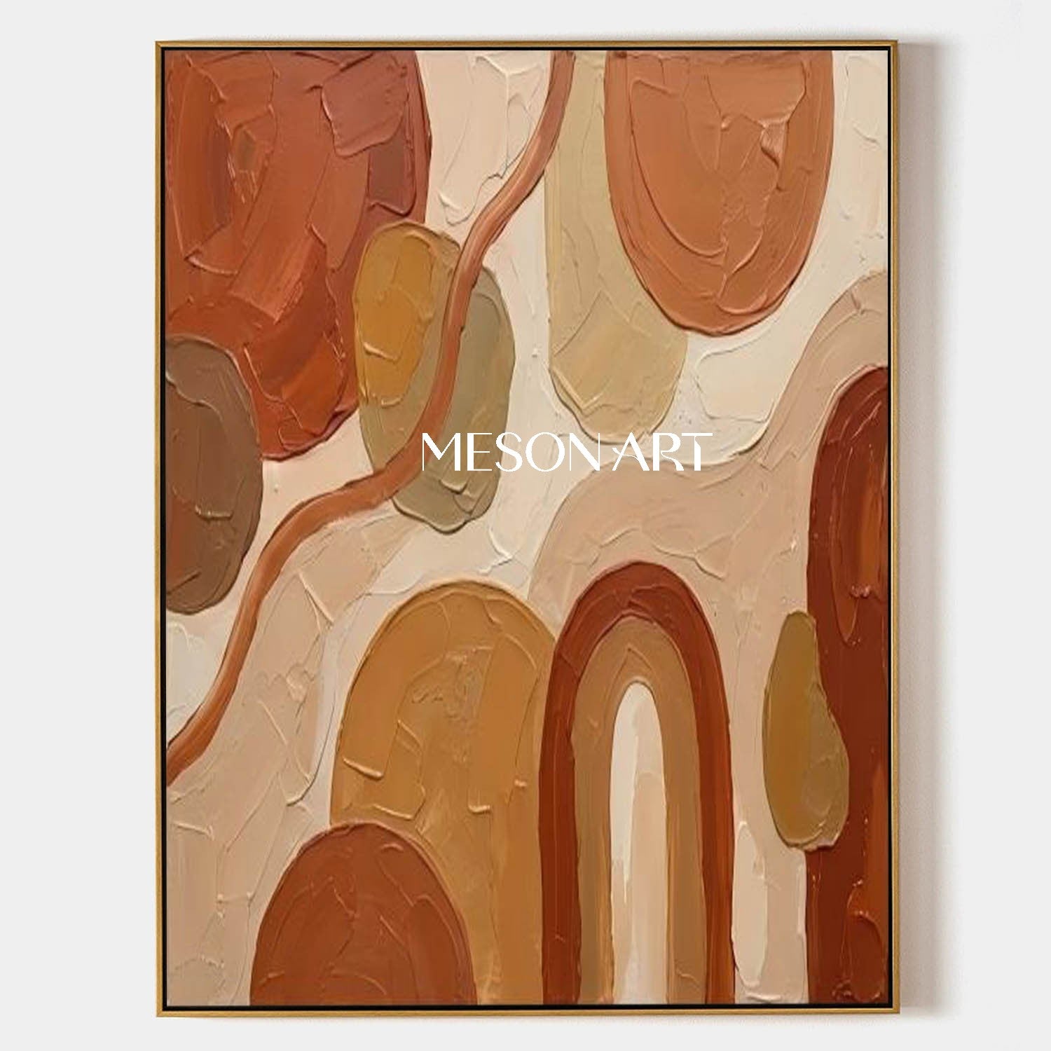 Original Bohemian Minimalist Painting Abstract Linear Wall Art Decoration for Bedroom