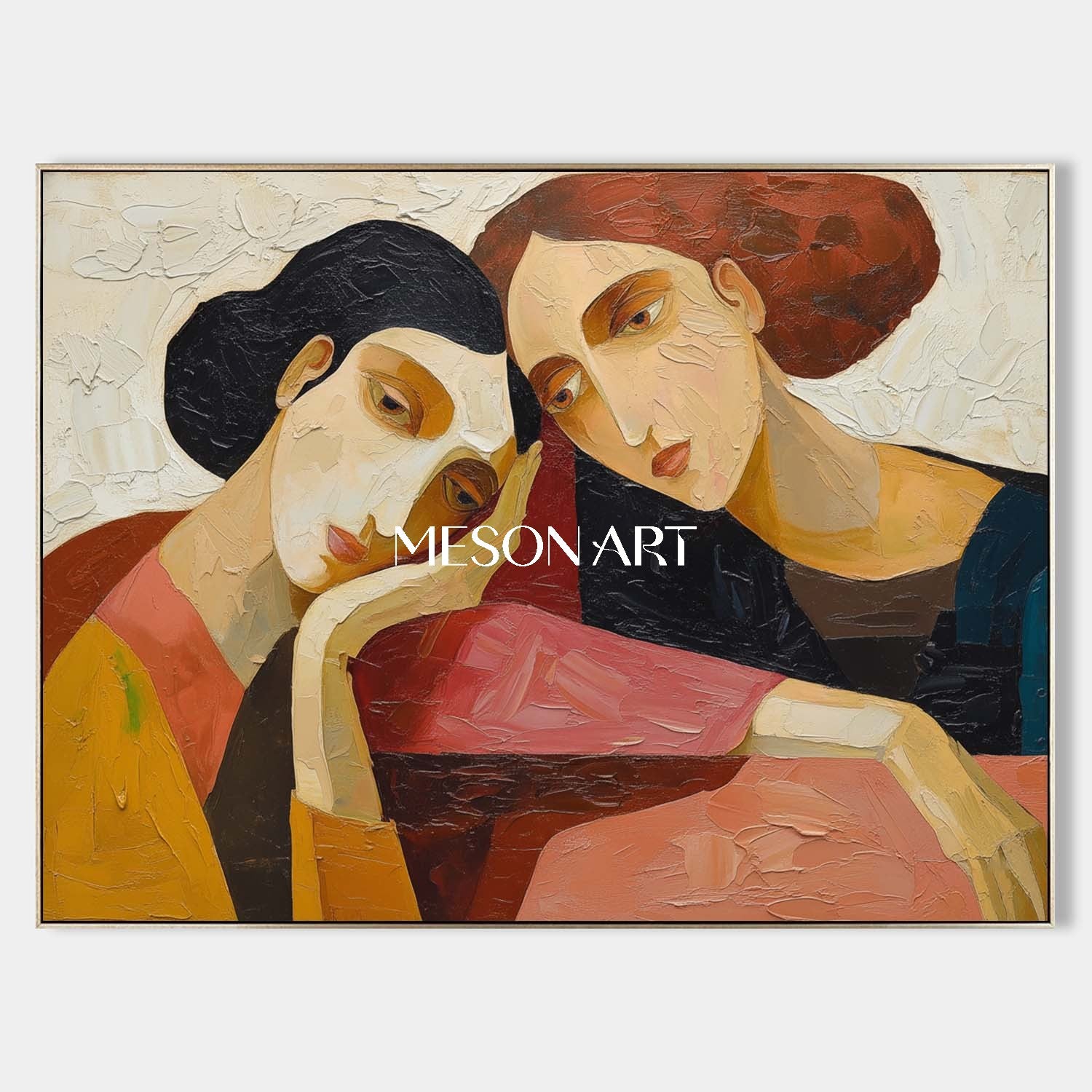 Large Modern Textured Emotional Canvas Bedroom Expressionist Art