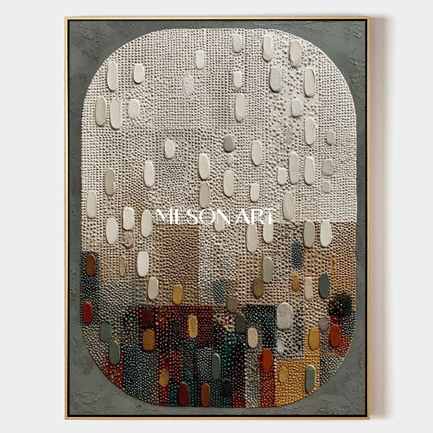 wabi様 Contemporary Wabi-Sabi Textured Wall Art Colorful Neutral Square