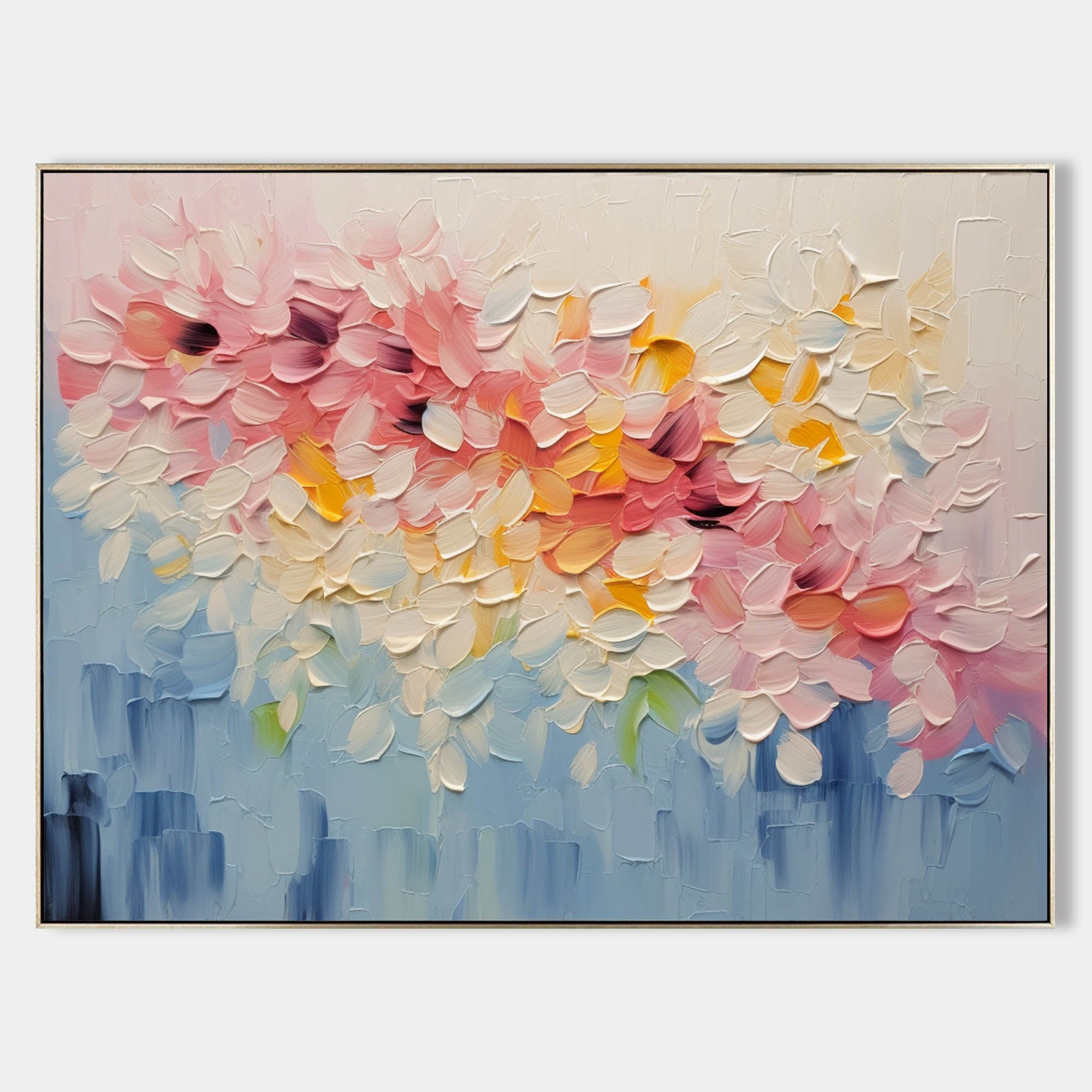 Large Colorful Petals Canvas Art Colorful Petals Oil Painting Colorful Petals Texture Wall Painting