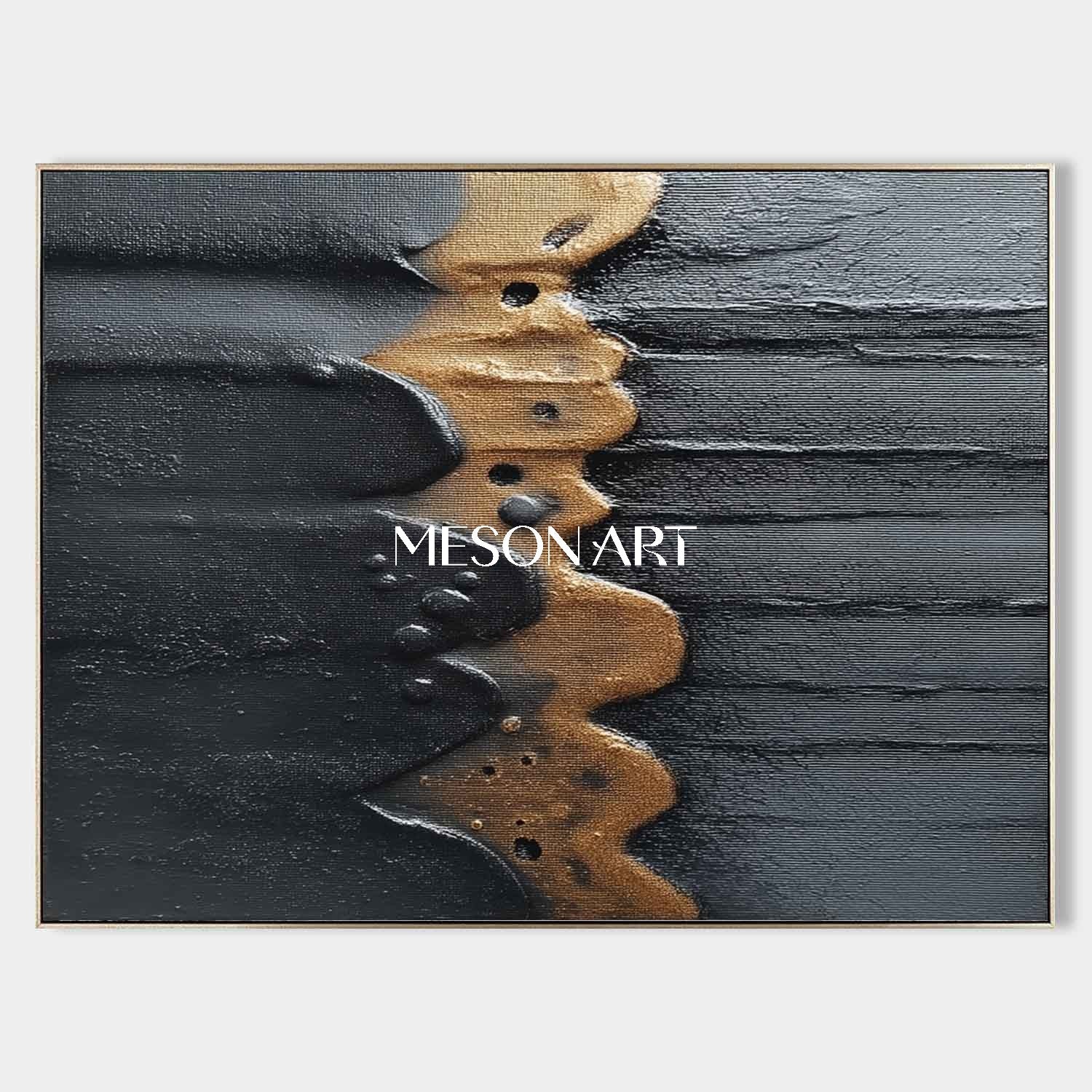 Wabi-Sabi Textured Minimalist Abstract Painting for Living Room Wall