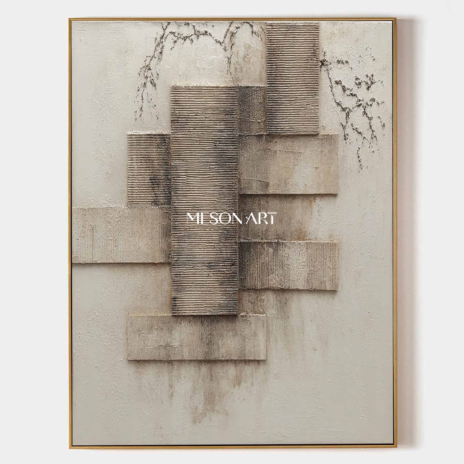 Interior design wall decor ideas Earth tone abstract texture canvas art for sale Wabi-sabi art