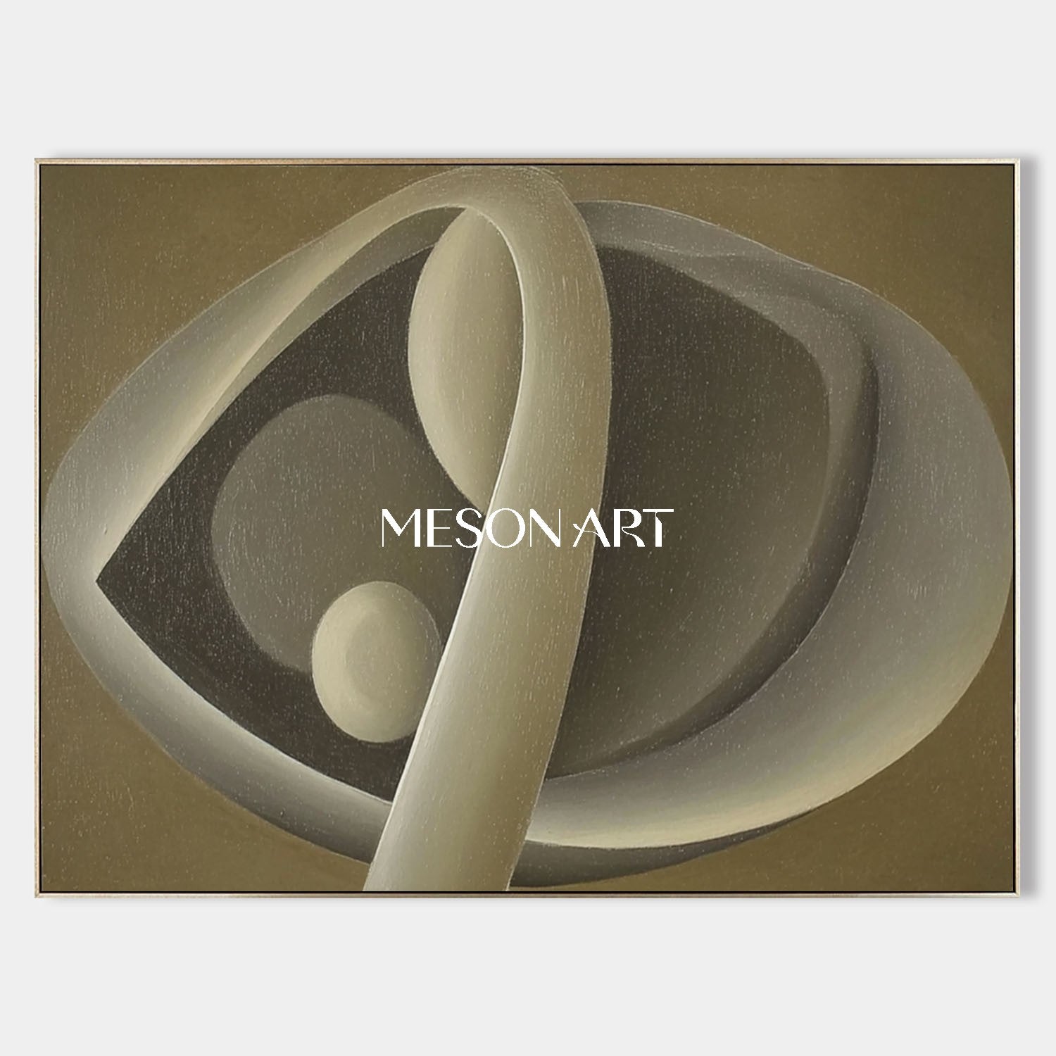 Large Minimalist Taupe Gray Original Painting Dining Room Wall Art Decor