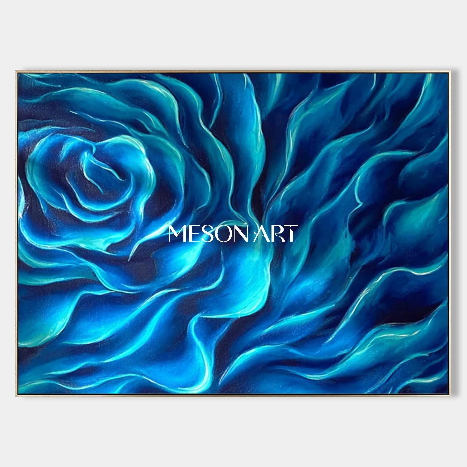 Buy Blue Rose Abstract Painting Ocean Inspired Luxuray Wall Art Decor