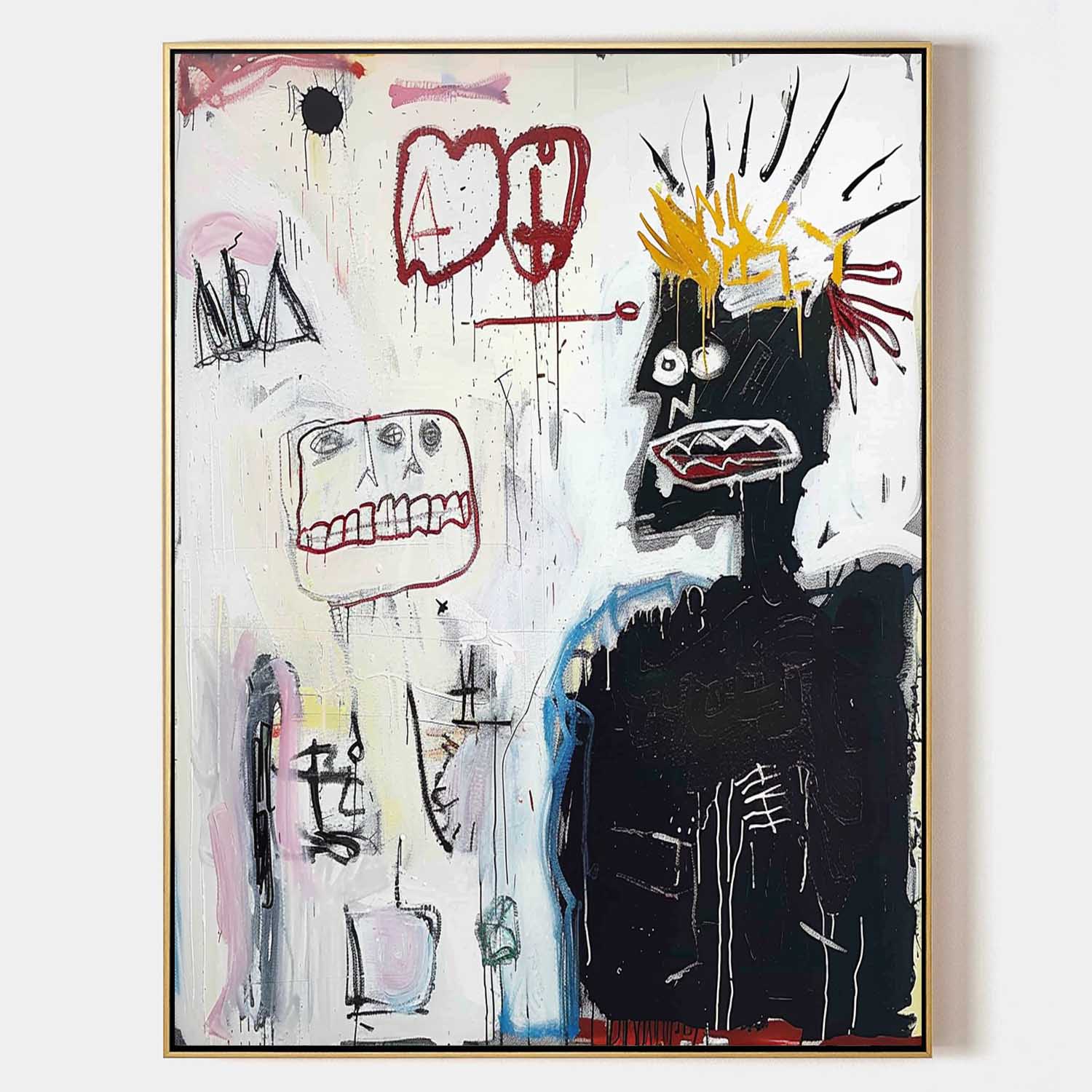 Basquiat Graffiti Abstract Art for Sale Black and White Graffiti Abstract Canvas Wall Art Decor