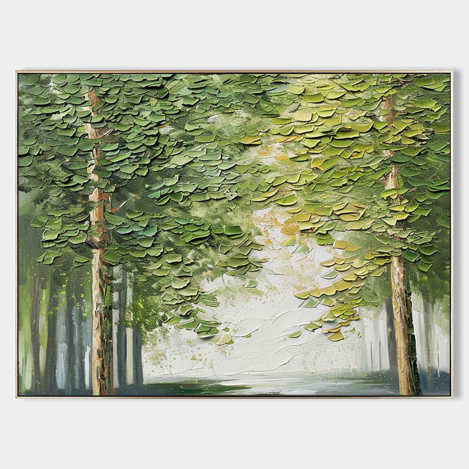 Green Tree Canvas Art for Sale 3D Green Tree Texture Painting Tree Modern Canvas Wall Art Decor
