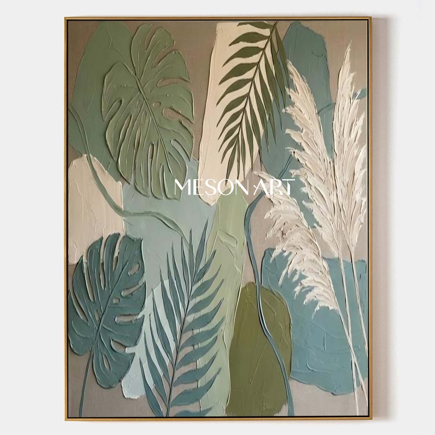 Sage Green Abstract Wall Art Decor Large Boho Minimalism Canvas Art