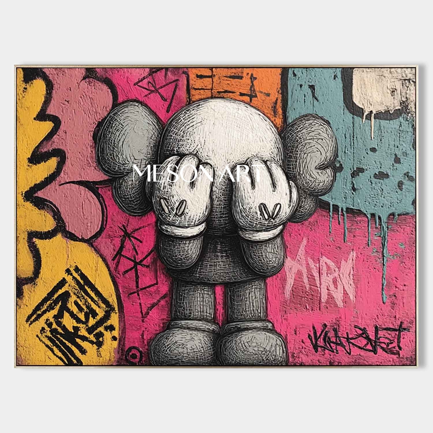 Large Doll Pop Art Canvas Art For Sale Kaws Wall Art Decoration Kaws Graffiti Street Painting
