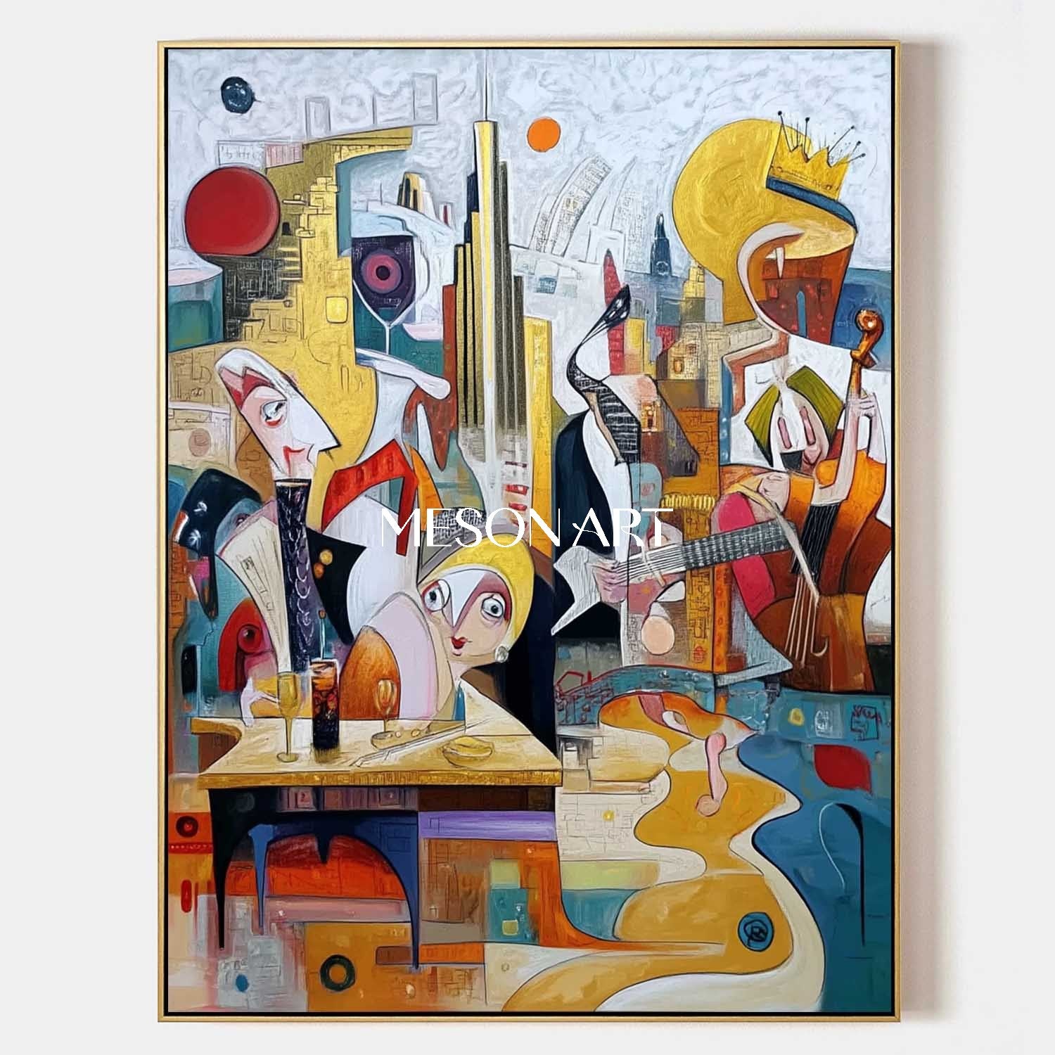 Picasso Style Cubist Figurative Painting Wall Art Living Room Decor