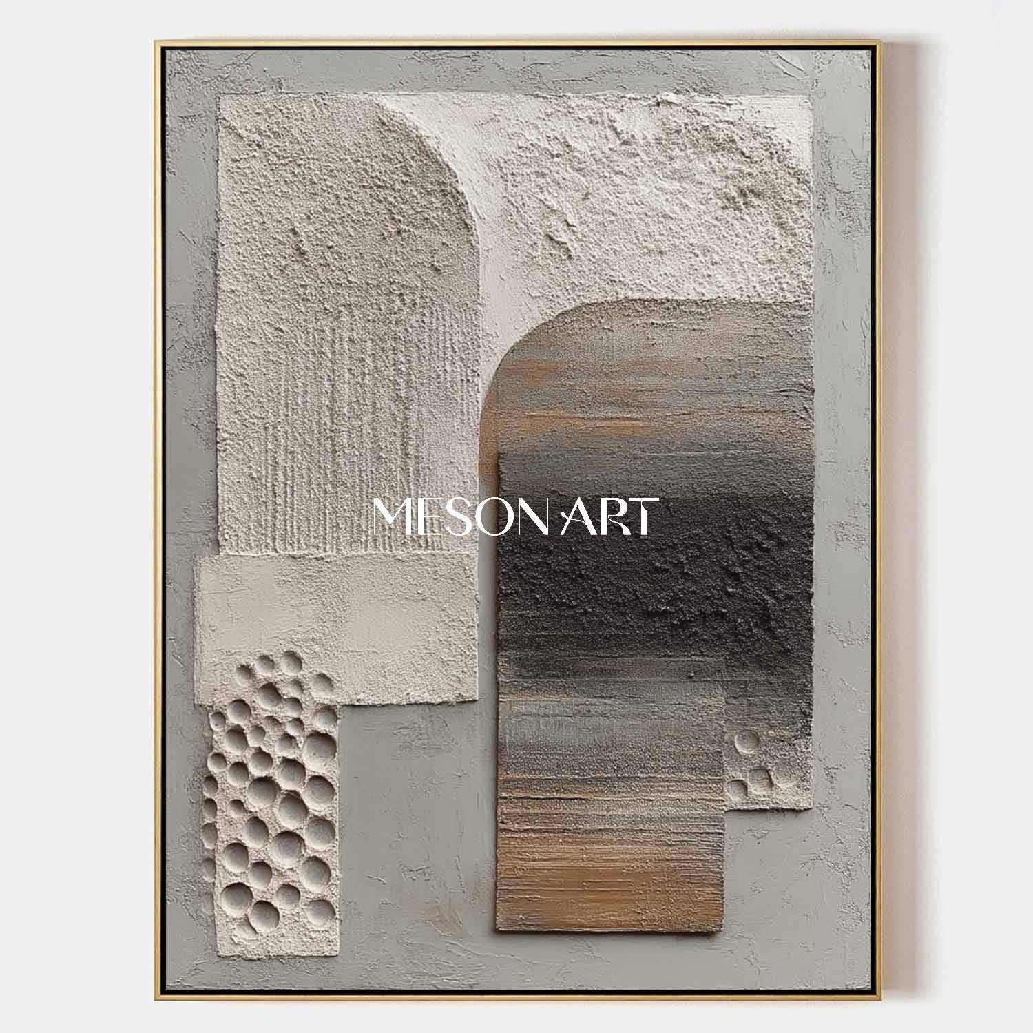 Original Wabi-Sabi Heavy Textured Abstract Painting Neutral Wall