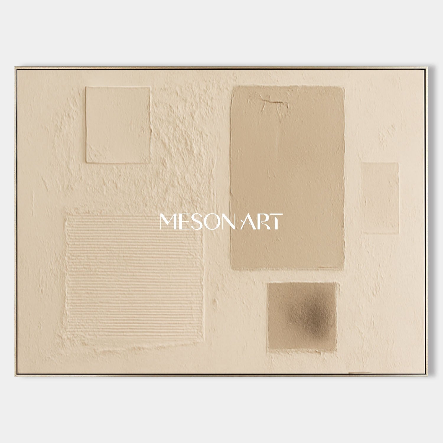 Buy Beige Hand Painted Textured Minimalist Art Entryway Wall Art Decor