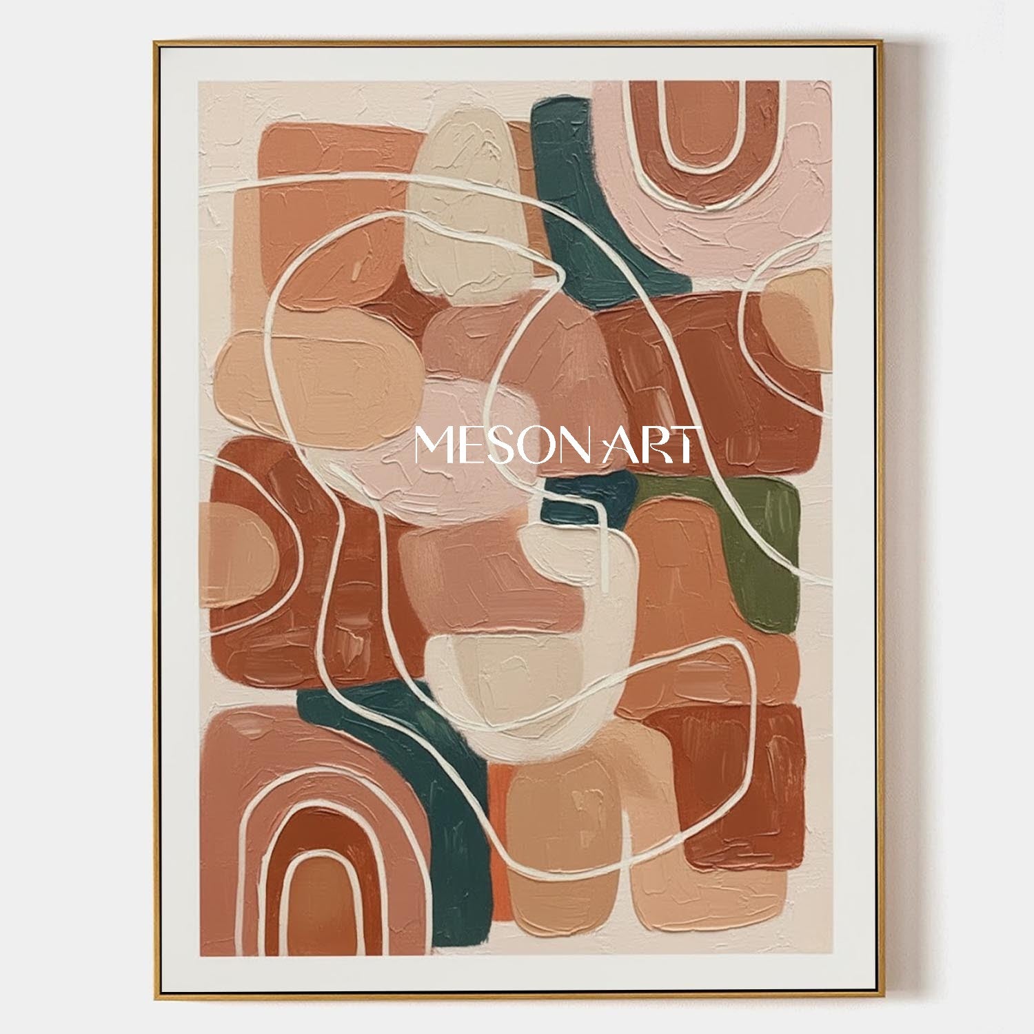 Boho Rainbow Wall Art Abstract Arch Canvas Painting Eclectic Home Decor