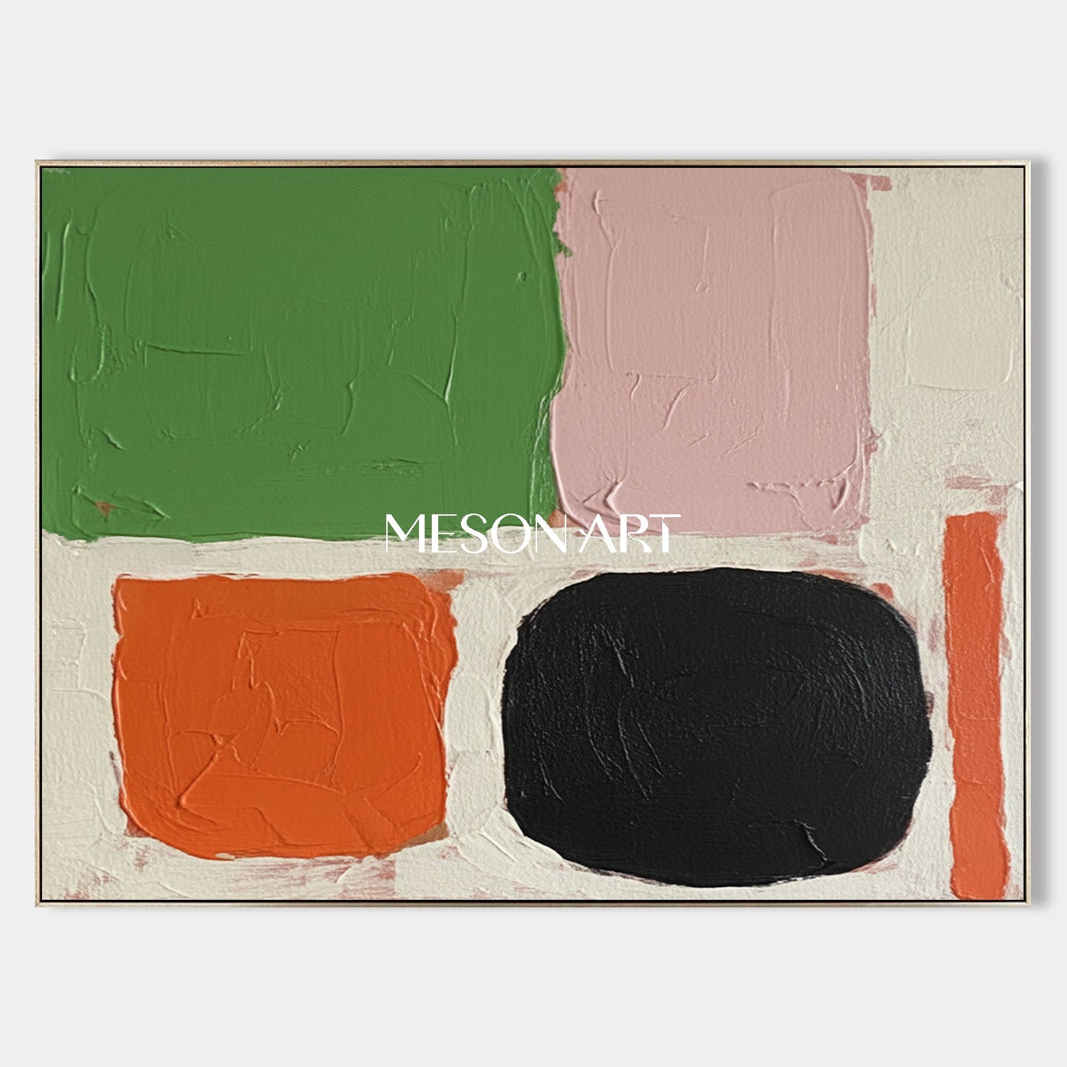 Vibrant Color Blocks Abstract Canvas Entryway Modern Wall Art Decor