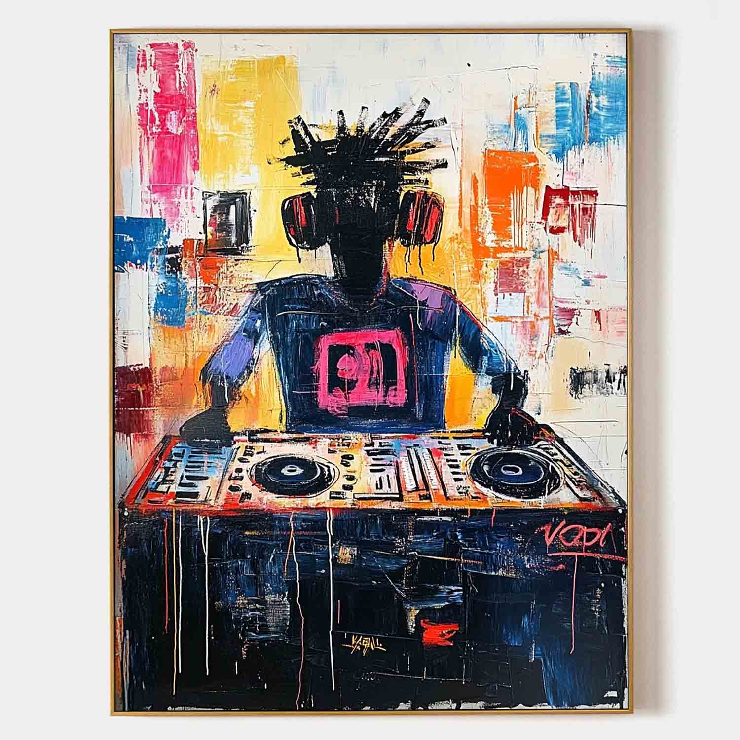 Basquiat Style Graffiti Abstract Art Canvas for Sale Cool DJ Graffiti Abstract Painting Cool DJ Wall Art