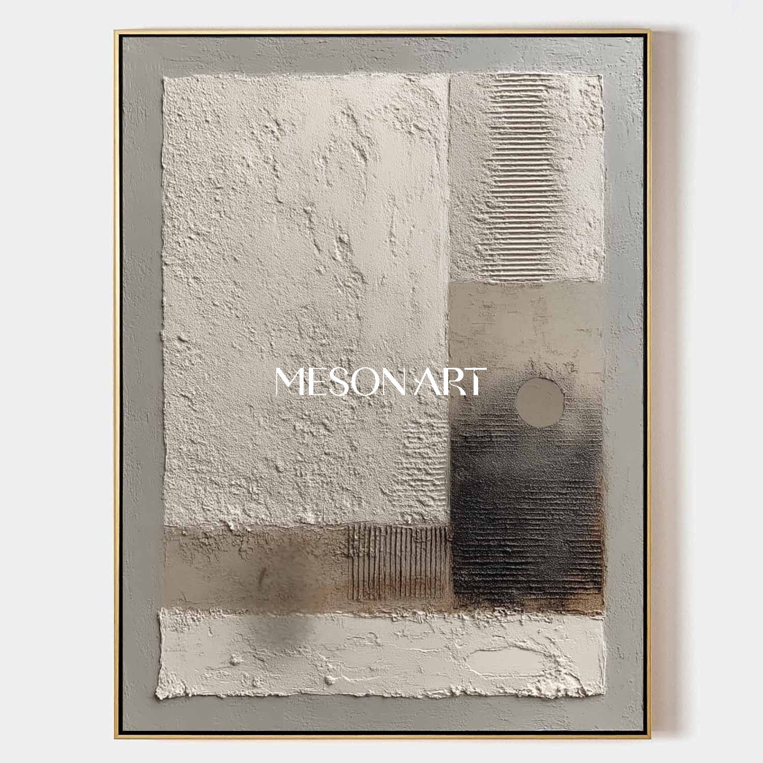 Heavy Textured Minimalist Abstract Oil Painting Wabi Sabi Wall Art