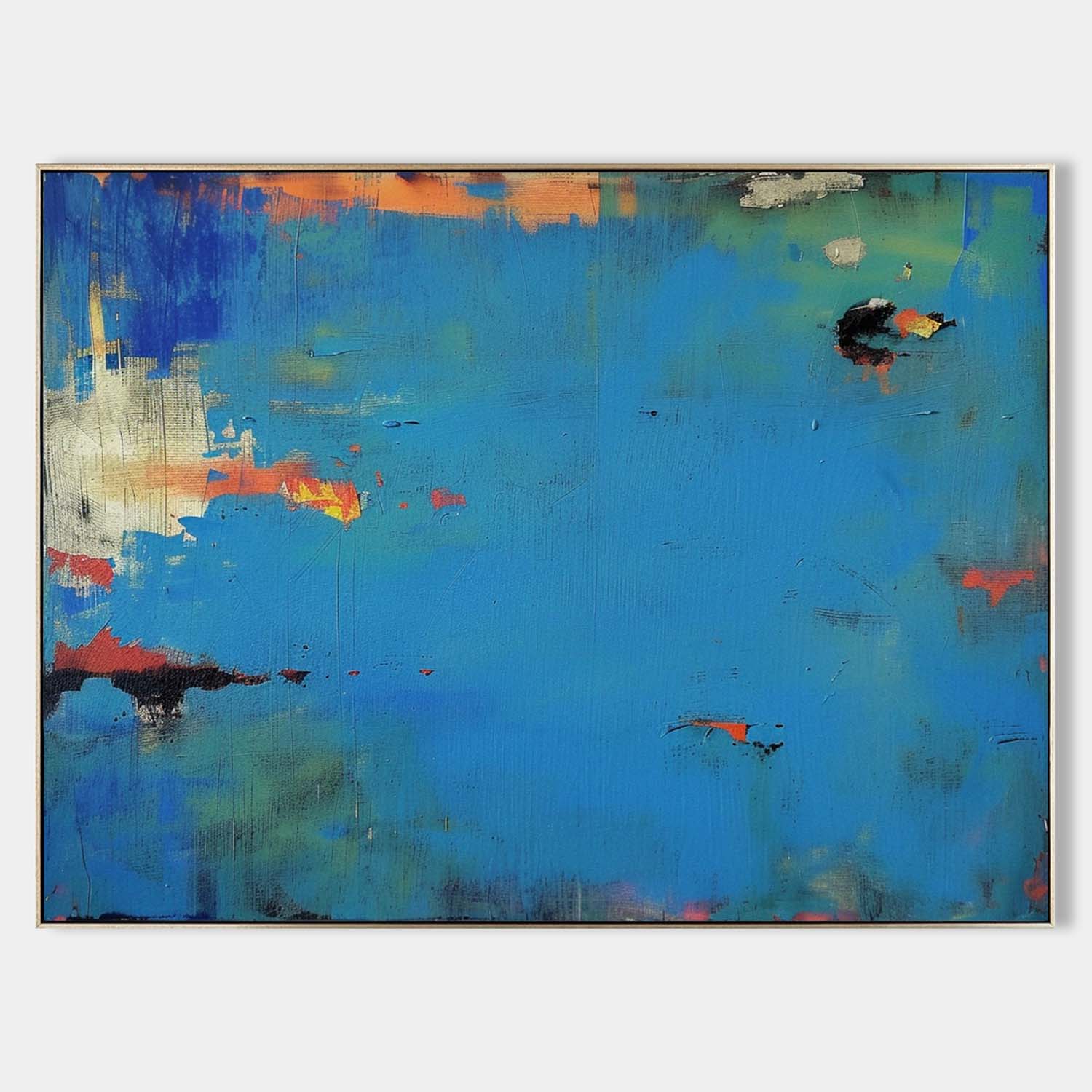 64*48 Deep Blue Sea Abstract Art For Sale Deep Blue Sea Abstract Canvas Wall Art Decor Deep Blue Abstract Paintings