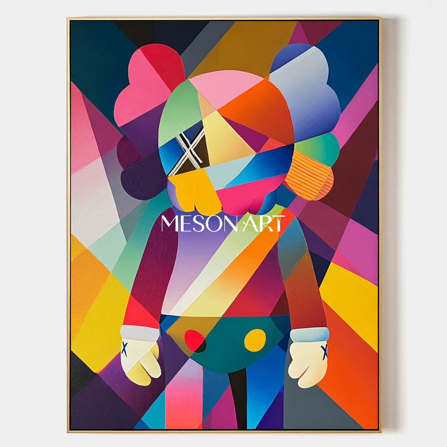 カラフルなKAWSポップ抽象絵画モダンジオメトリックアート玄関用